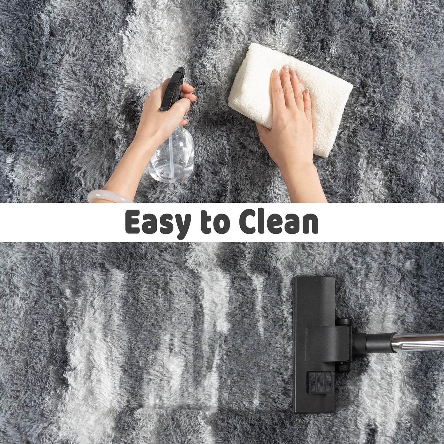 Ailyei Shag Rugs for Bedroom, 4x6 Abstract Grey Soft Fuzzy Rugs for Living Room, Fluffy Shaggy Plush Carpet Girls Kids Room Dorm Upgrade Non-Slip