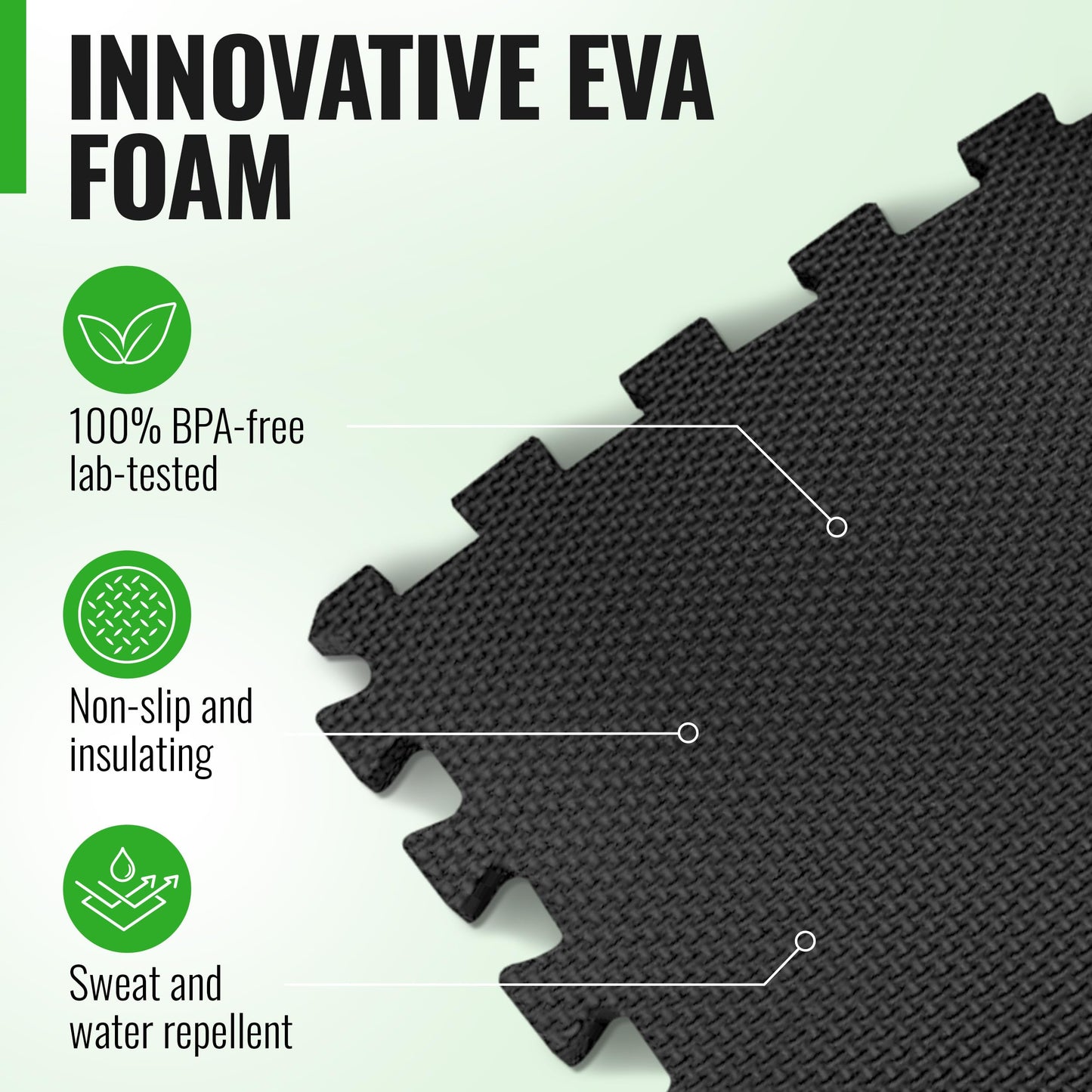 AthleticPro Floor Protection Mat with 18 sqft [12.6" x 12.6"] – Extra Thick Floor Mats [20% More Protection] – Non-Slip Protective Mats for Home Gym
