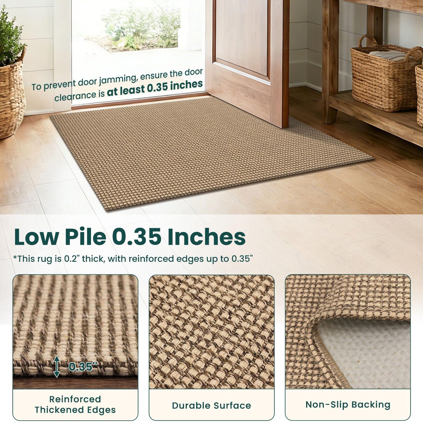 KOZYFLY Boho Runners for Hallways 2x6 ft Washable Kitchen Runner Non Slip Rubber Backed Hall Runners Cotton Entryway Runner Rugs for Indoor Backdoor Bedroom Kitchen, Orange Beige/Tan/Brown