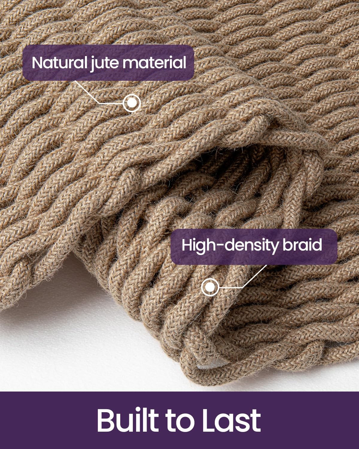 DEXI Jute Door Mat for Front Entryway, 24x35 Braided Woven Doormat Outside Entrance, Dirt Trapper Natural Fiber Entry Mats for Patio, Brown