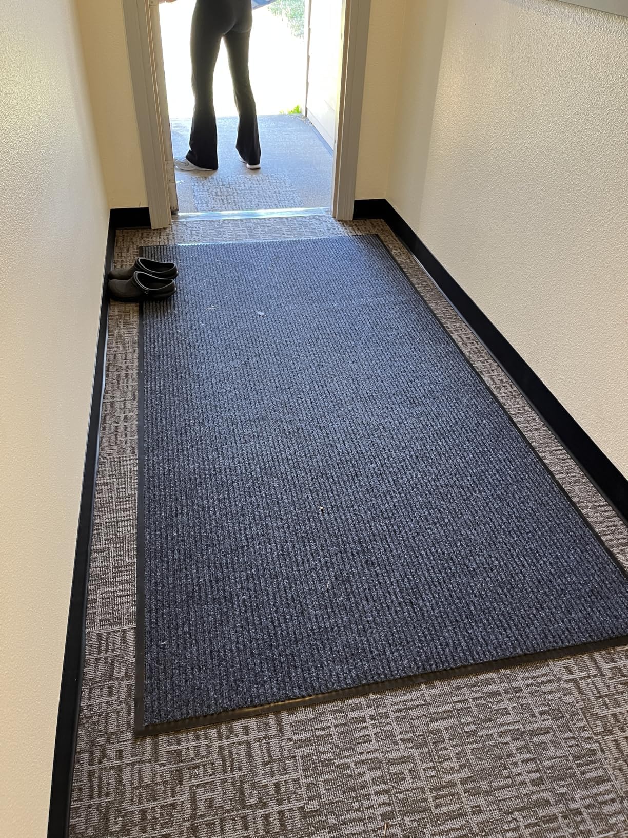 3FTx10FT Indoor Outdoor Runner Rug Non-Slip Floor Doormat Carpet,Grey