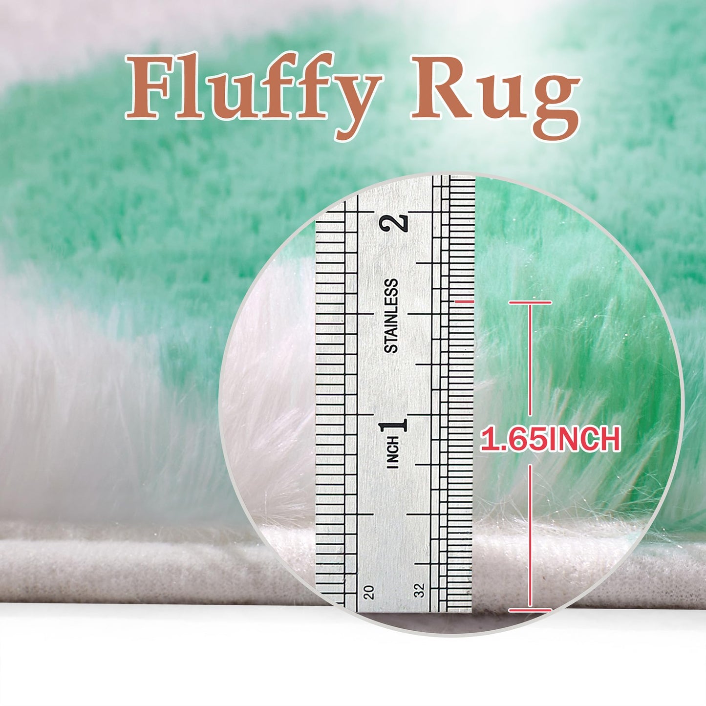 HUGEAR Checkered Rug 8x10 Living Room Green and White Modern Shag Rug Washable Large Area Rug Soft Fluffy Indoor Carpet Fuzzy Vacuumable Rugs for Bedroom Home Decor Non Slip