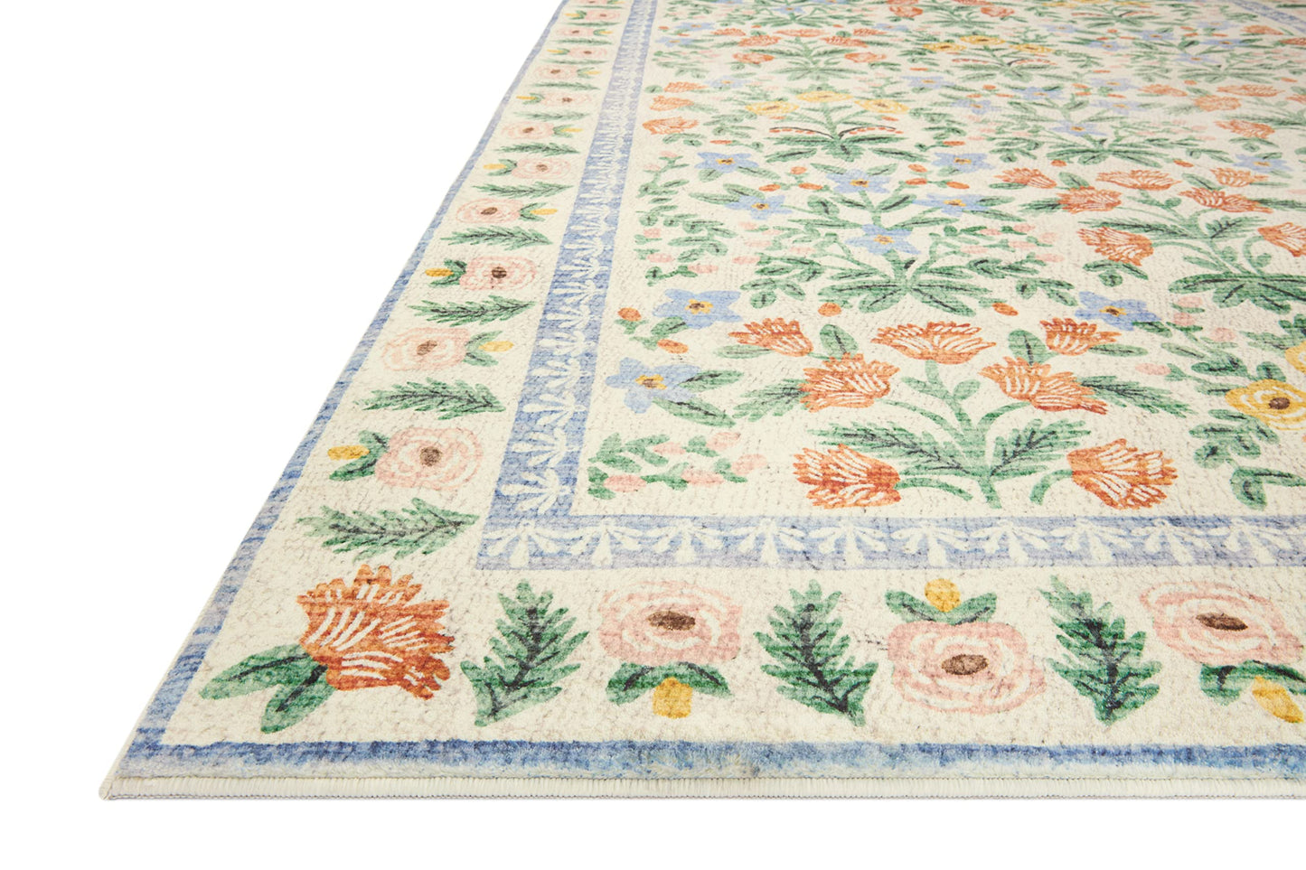 Loloi Rifle Paper Co. Eden Collection EDE-02 Mughal Garden Cream 7'-6" x 9'-6" Area Rug feat. CloudPile™