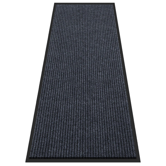Large Indoor Outdoor Door Mat, 2' x 6' Heavy Duty Commercial Floor Mat Inside Outside Entrance, Rubber Border Doormats for Entryway, High Traffic Area, Waterproof, Low-Profile, Easy to Clean