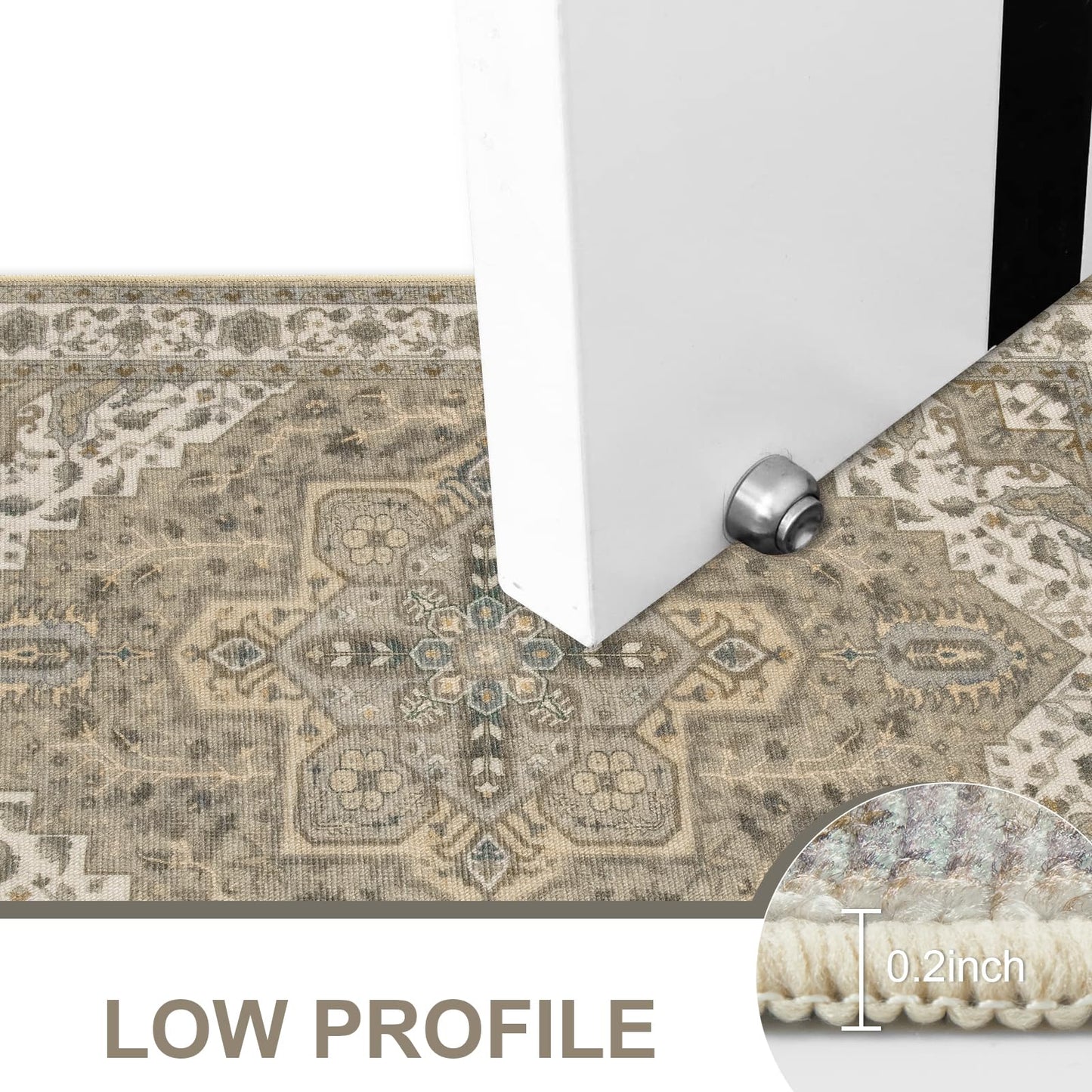 Collive Washable Indoor Door Mat, Non Slip Retro Entryway Rug 24" x 36" Doormat Low-Pile Entrance Rug Distressed Front Door Mat, Welcome Mats Floor Mat Doormats for Kitchen Bathroom Home