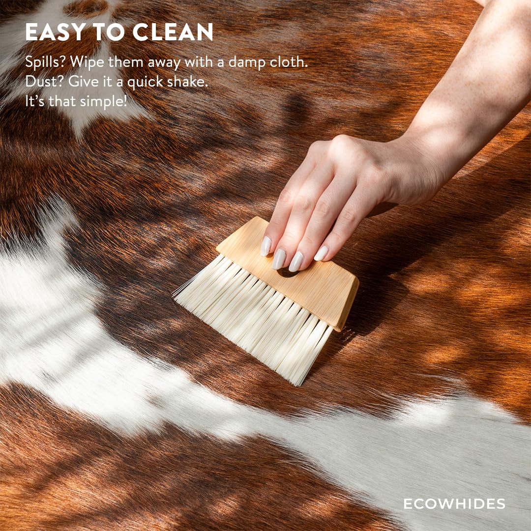 ecowhides 100% Genuine Brazilian Cowhide Rug - Tricolor - Luxury Cowskin Leather Area Rug Décor 7 x 6 feet