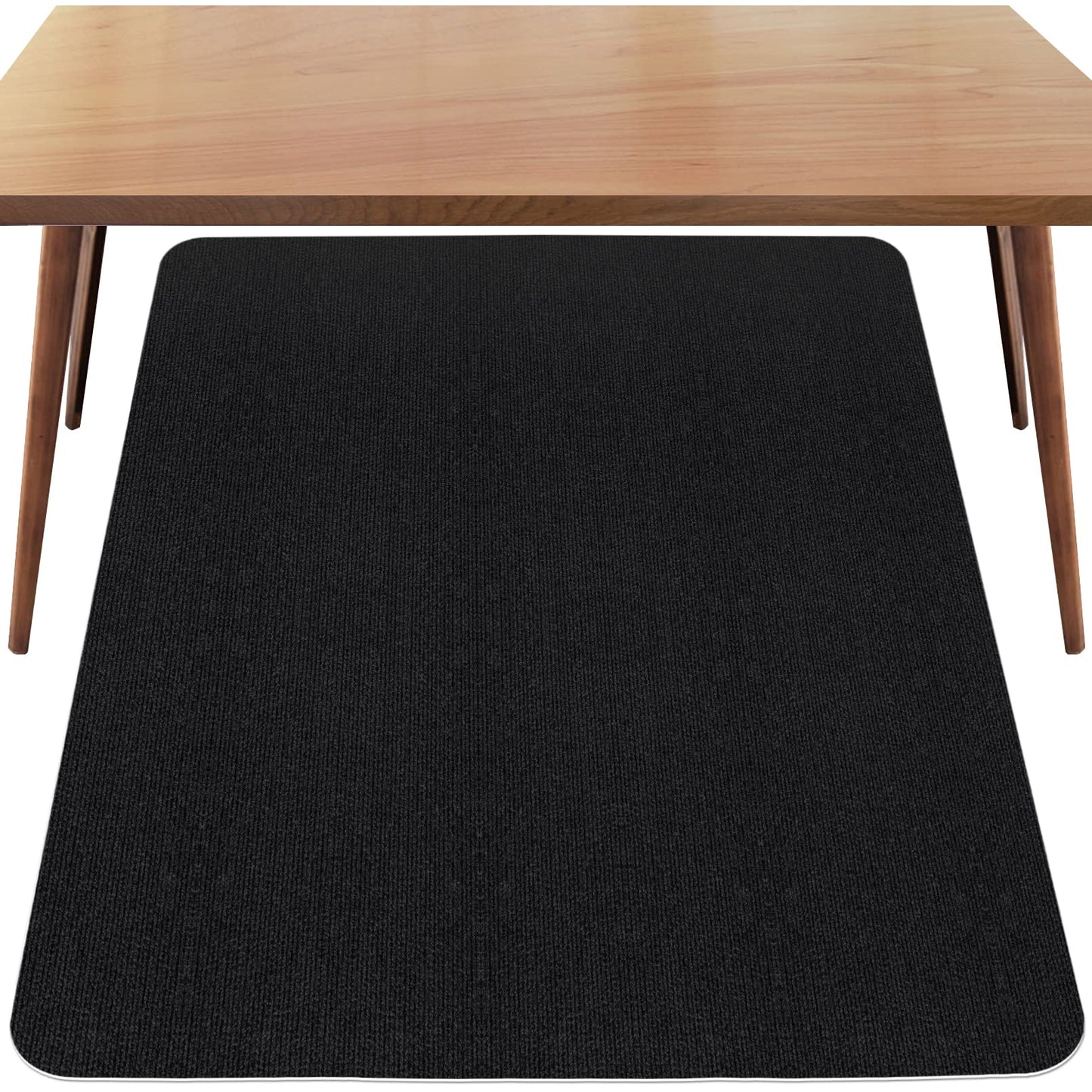 Sycoodeal Office Chair Mat for Hardwood Floor,Office Computer Gaming Chair Mat for Tile Floor,Large Floor Protector Rug,Anti-Slip,Easy to Clean,Carbon-Black (48"x55")