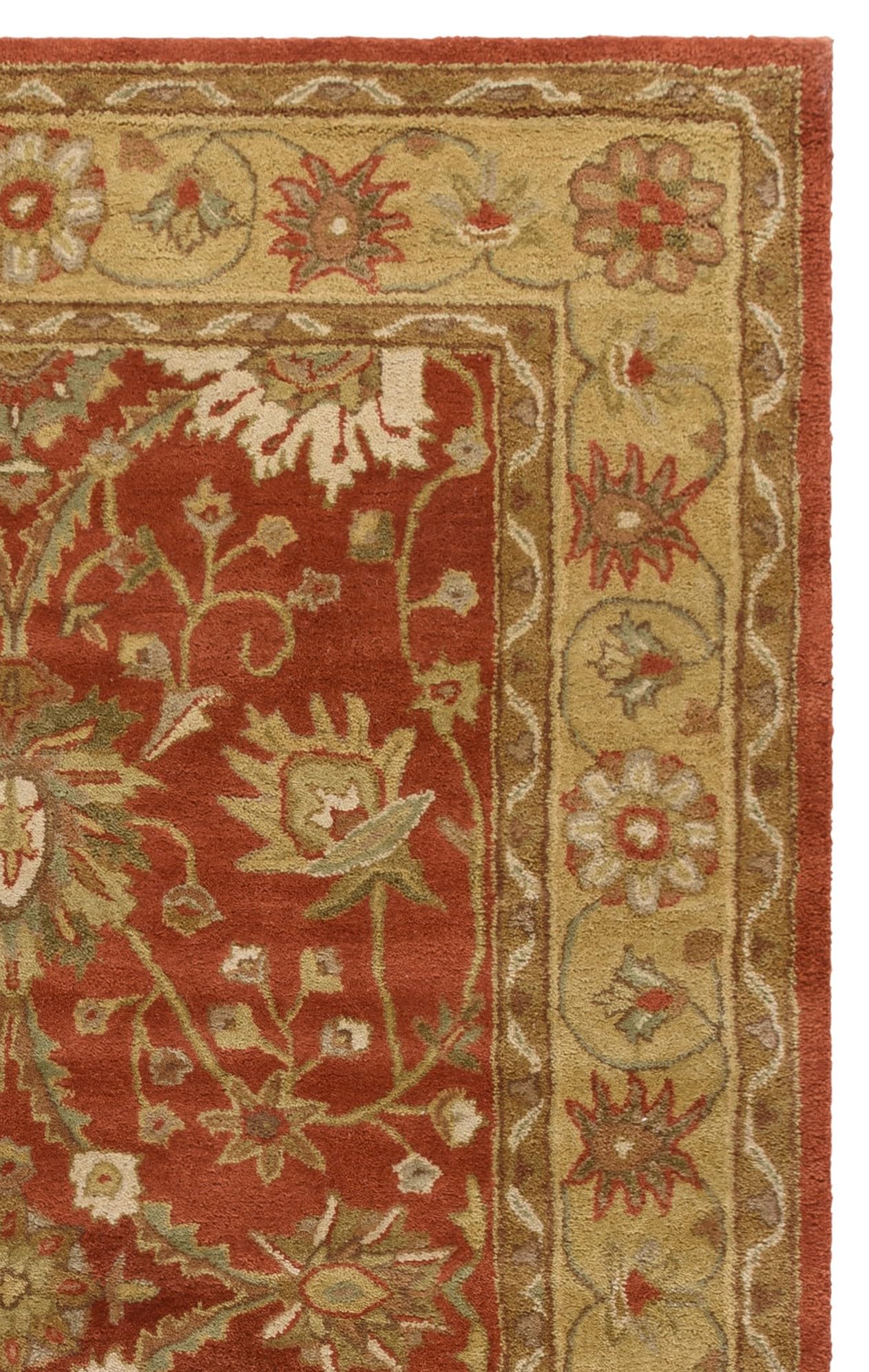 SAFAVIEH Antiquity Collection Accent Rug - 3' x 5', Rust & Gold, Handmade Traditional Oriental Wool, Ideal for High Traffic Areas in Entryway, Living Room, Bedroom (AT249C)