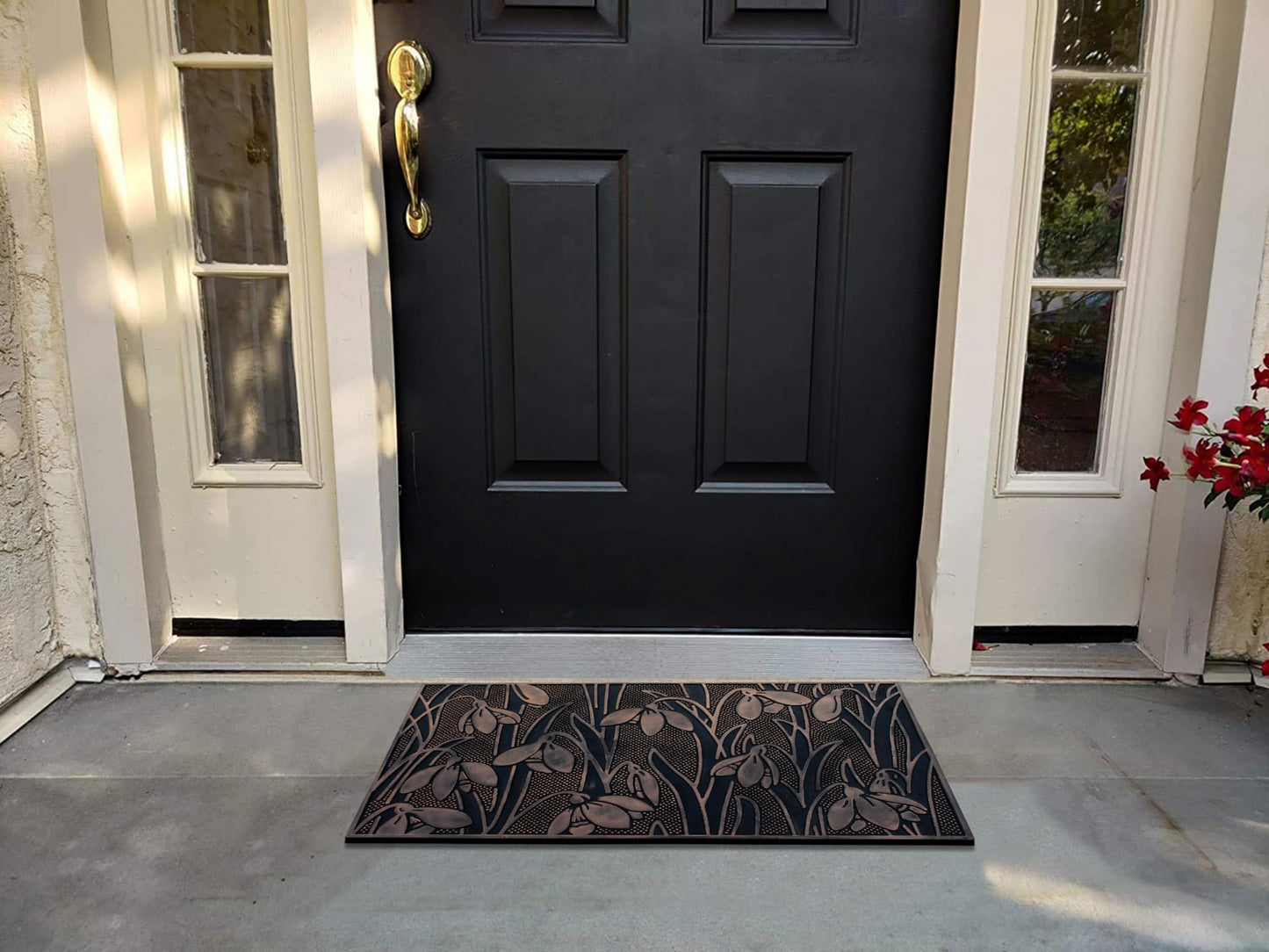 A1HC Rubber Welcome Doormat for Outdoor Indoor Entrance, Non-Slip Backing Front Door Mat for High Traffic Area Use, Fun Designed Entrymat, 18"x30" Pin Mats