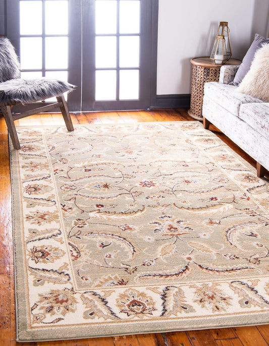 Unique Loom Voyage Collection Area Rug - Hickory (5' 3" x 8' Rectangle Green/Light Blue)