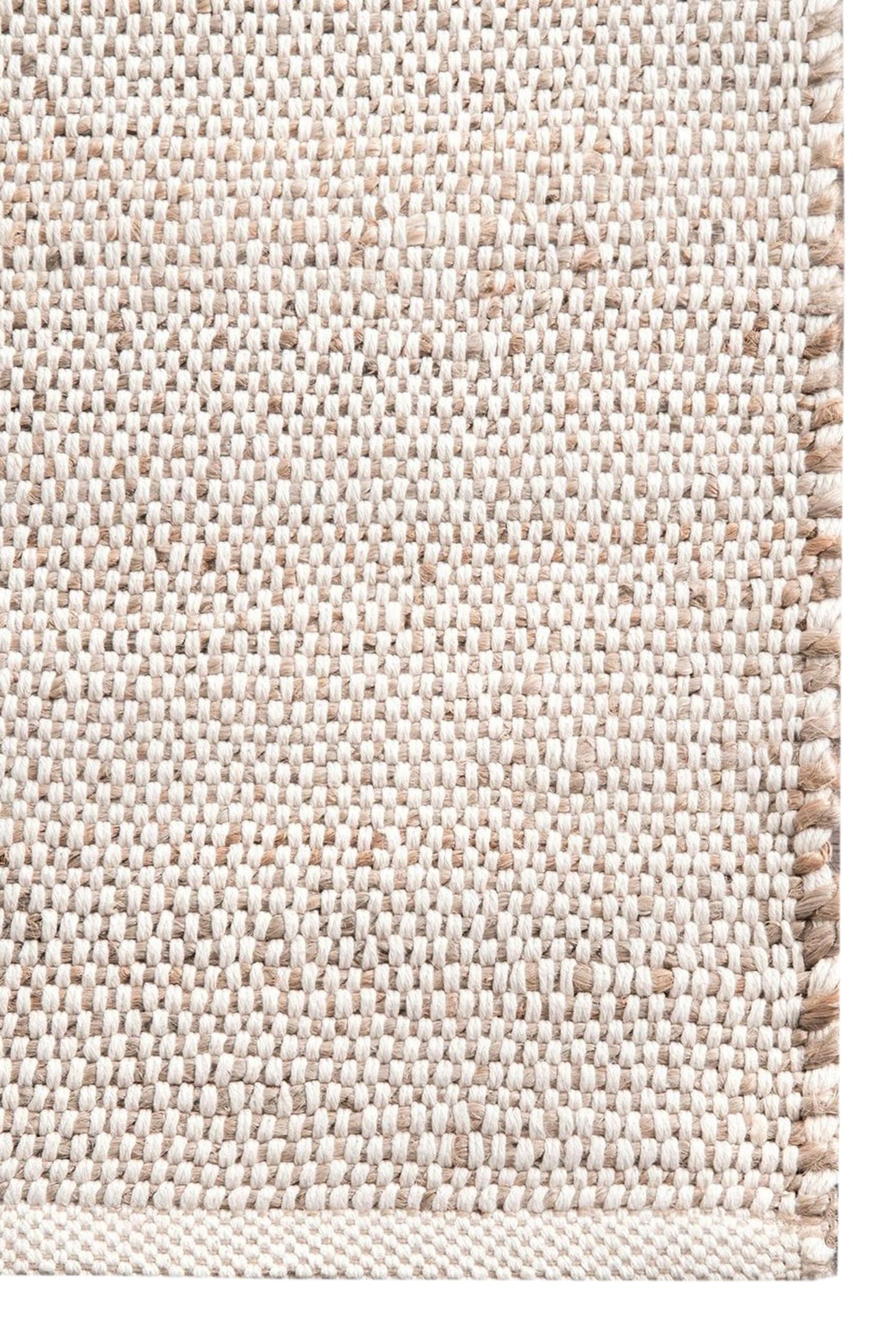 FRELISH DECOR Handwoven Jute Blend Cotton Area Rug- Natural Yarn- Contemporary Farmhouse Decor- Rustic Nautical Rugs for Bedroom Living Room (3'x5')