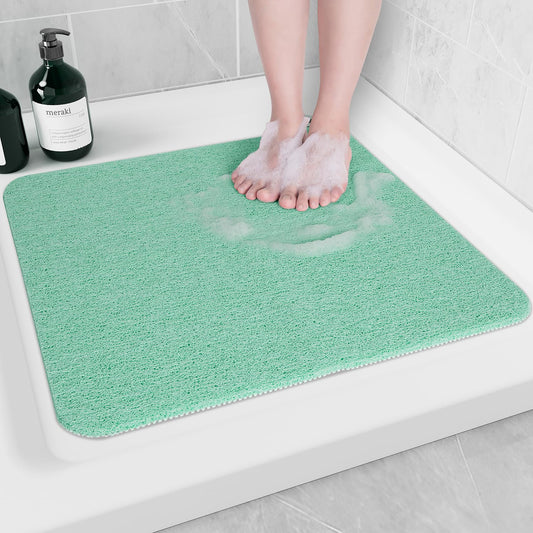 Hargiis Non-Slip Bathtub Mat, Anti Slip Shower Mat, Fast Drying Bathtub Mats, Foot Scrubber Mat, Anti Slip Mat for Tub, Floor, Bathroom, Kitchen, Home, Hotel (Light Green 24"×24")
