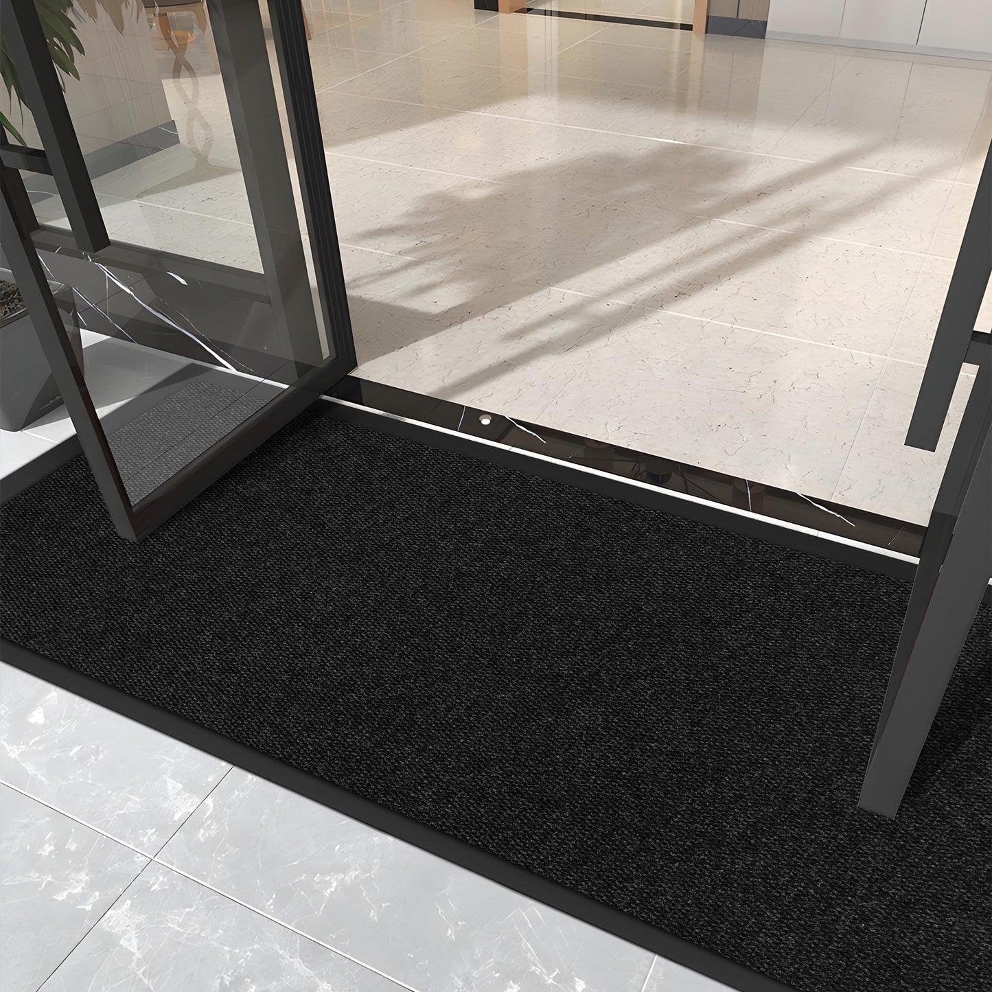 Custom Size Extra Large Front Door Mat, 3FT x 5FT Indoor Outdoor Entrance Commercial Floor Mat, Heavy Duty Dirt Trapper Doormat for Entryway Welcome Mat, Low Profile, Non-Slip, Waterproof