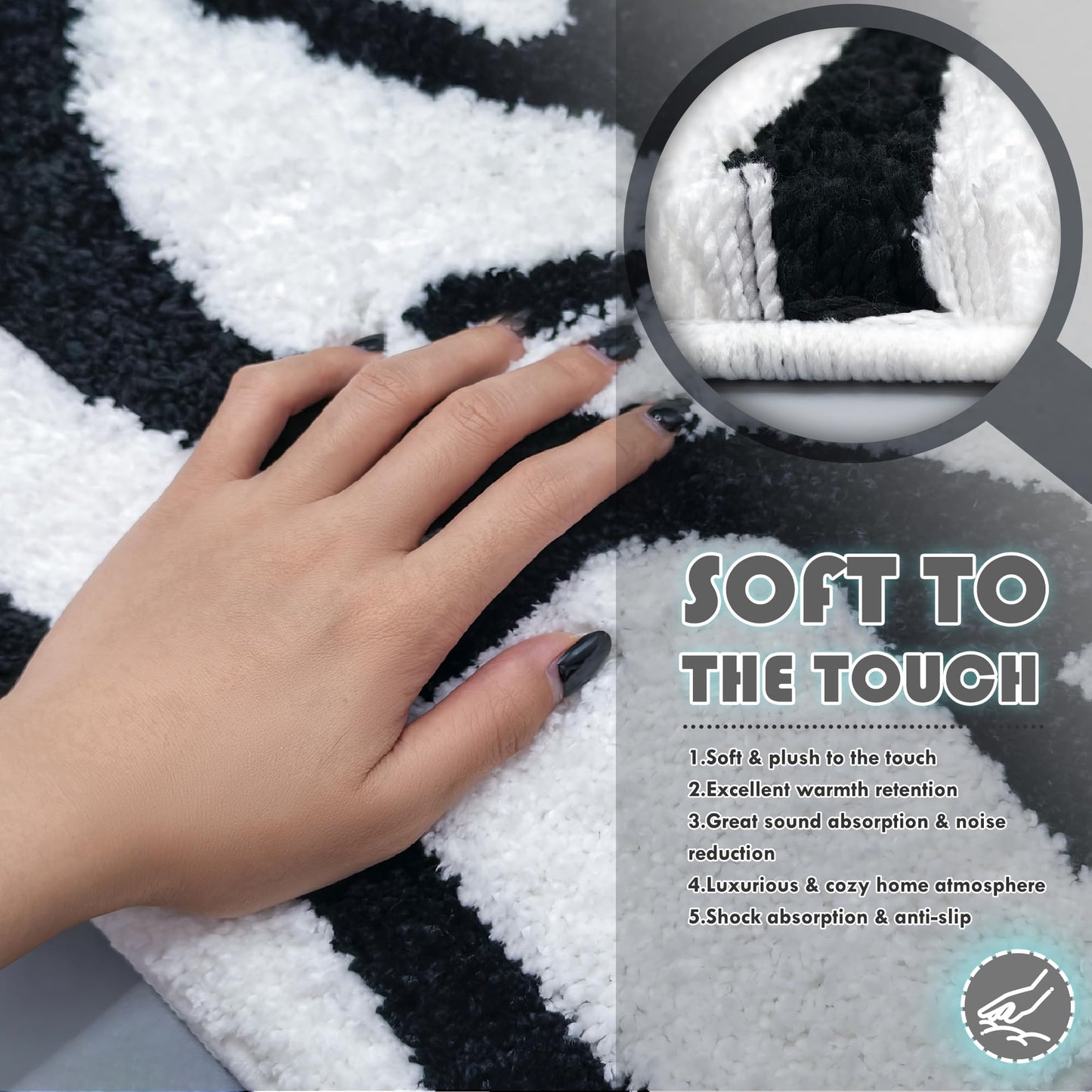 Didswuit Female Body Shape Tufted Bath Rug, Funny Hands Pattern Bathmat Carpet, 23.6"x15.8" Abstract Washable Absorbent Floor Mat Home Décor for Bathroom Living Room Non-Slip Doormat