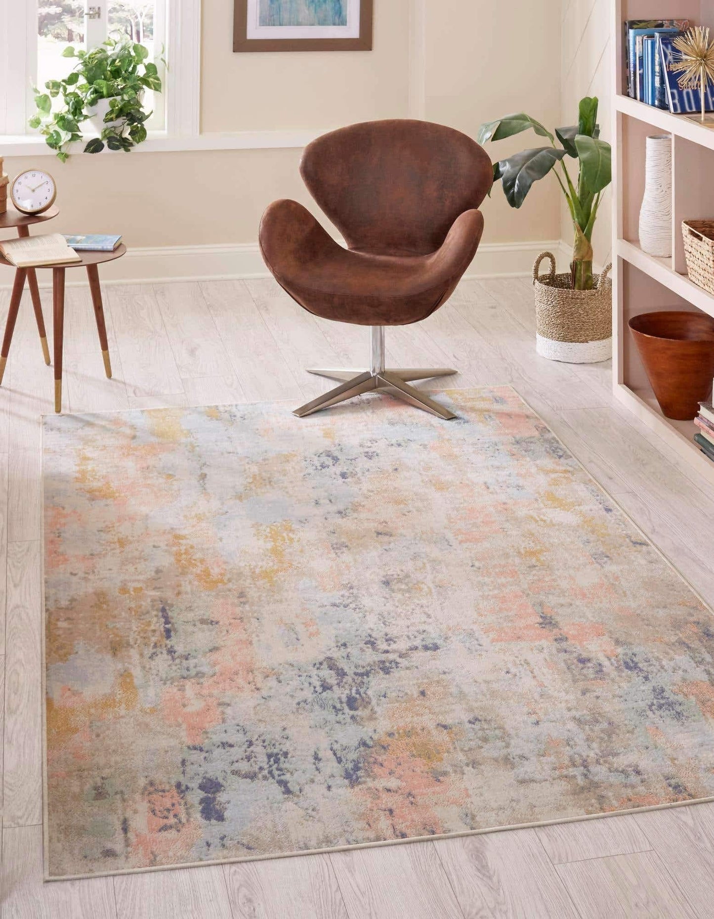 Unique Loom Lotus Collection Area Rug - Royal (5' 3" x 8' Rectangle, Multi/ Ivory)