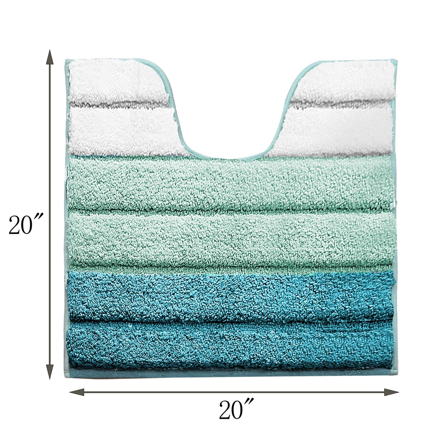 SiliPacks Bathroom Rugs 20"x20" Non-Slip Microfiber Contour Toilet Rugs U Shaped Carpet, Machine Washable Quick Dry Bath Mats for Bathroom, Bedroom and Kithchen -Turquoise