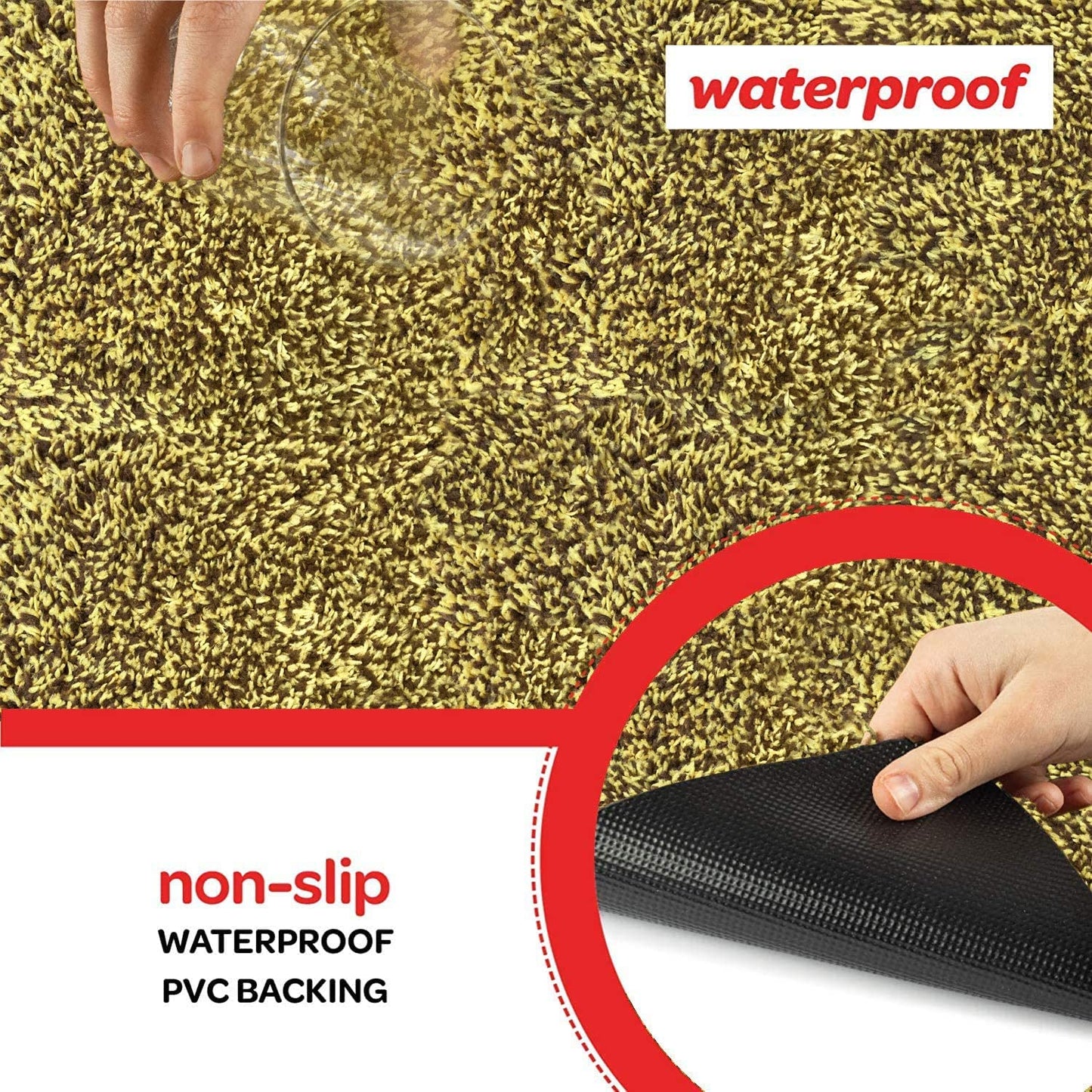 RugMast Premium Microfiber Indoor Door Mat – 24"x36" Washable Entry Mat, Non-Slip, Waterproof Backing, Super Absorbent, Low Profile Entryway Doormat for Indoor Entrance