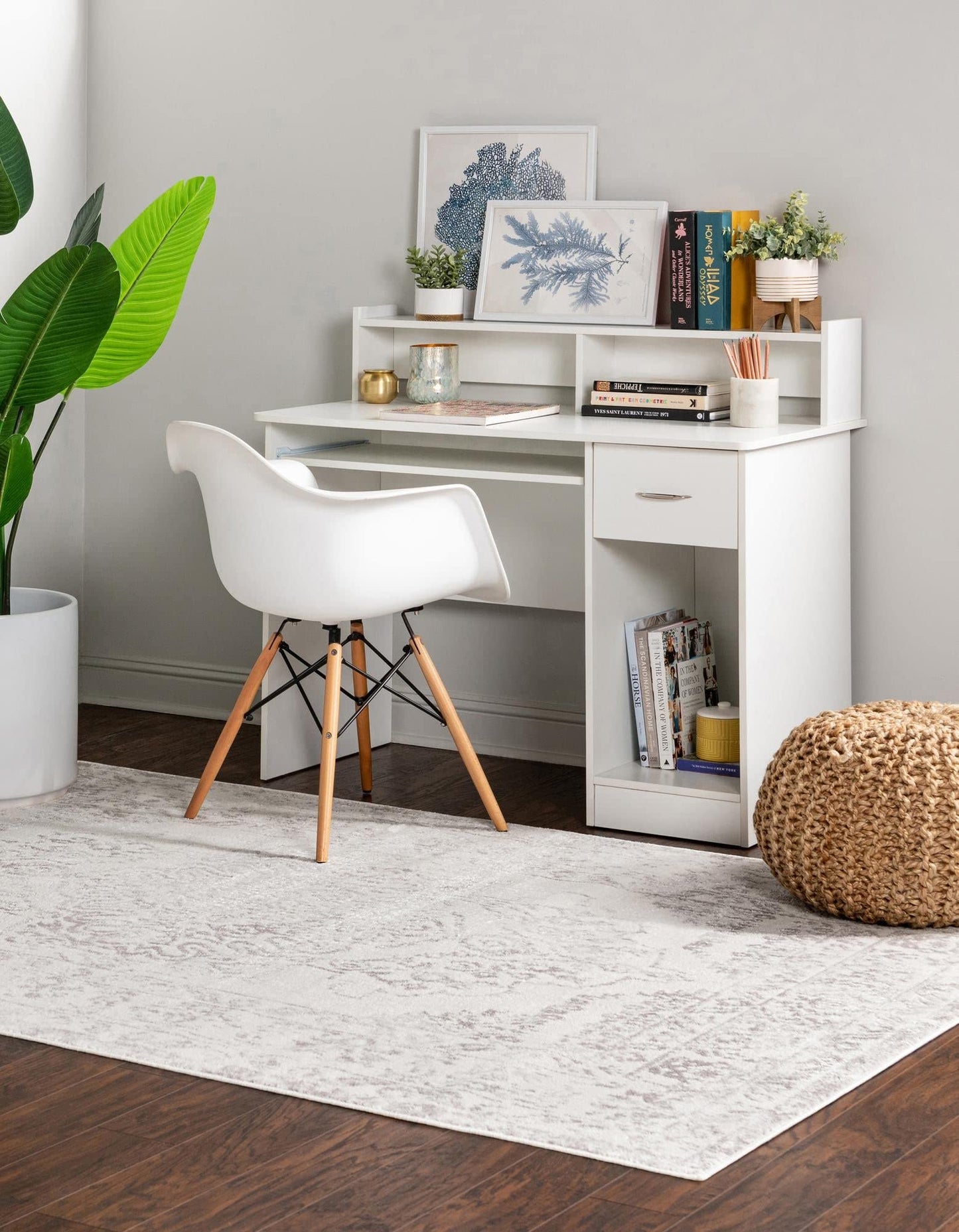 Unique Loom Oxford Collection Area Rug - Bodleian (3' x 5' 3" Rectangle, Ivory/ Gray)