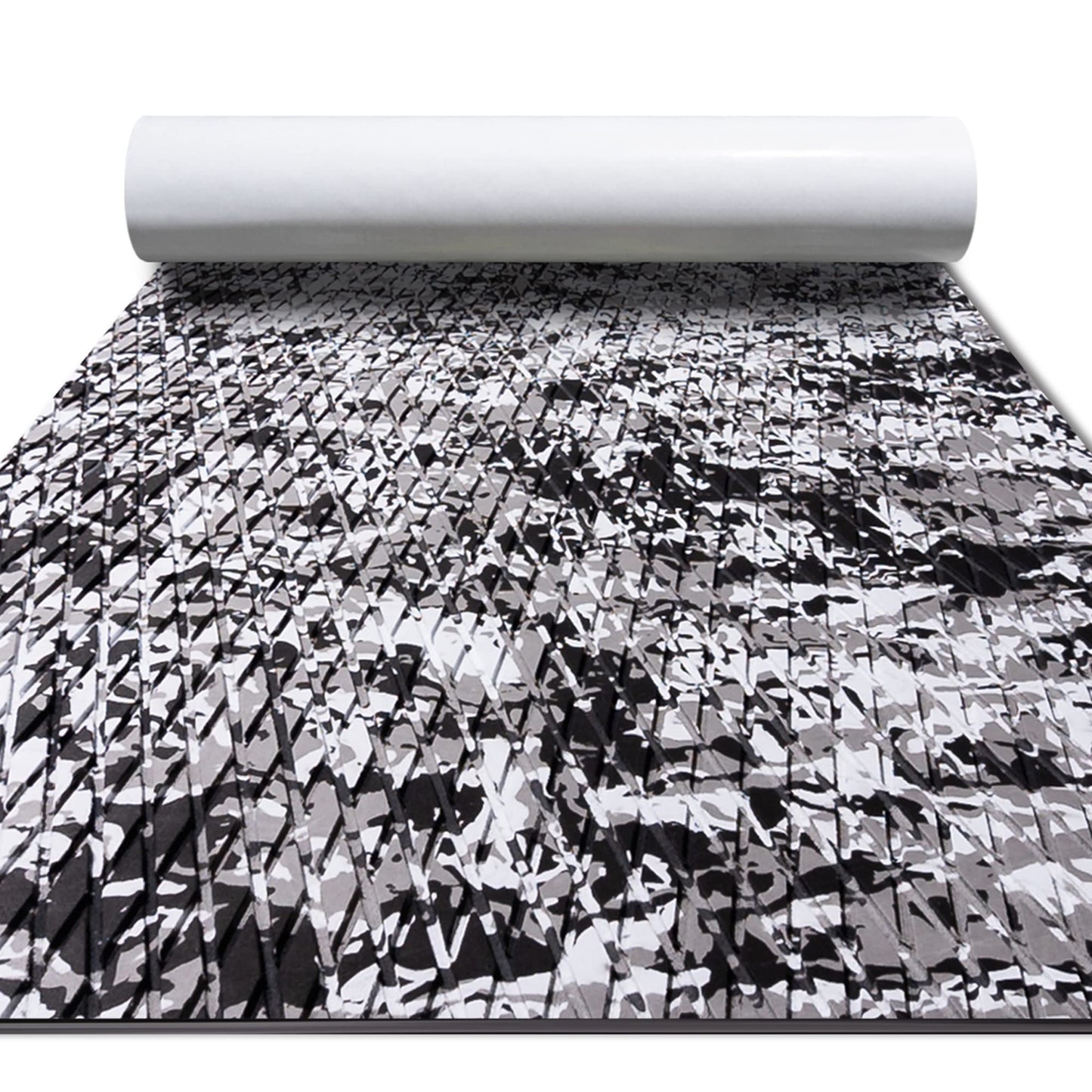 FOCEAN Boat Flooring EVA Foam Boat Decking Camo Self-Adhesive Marine Mats for Jon Boats,Bass Boat,RV,Kayak, 94.5''x 15.7'', Snow Camo