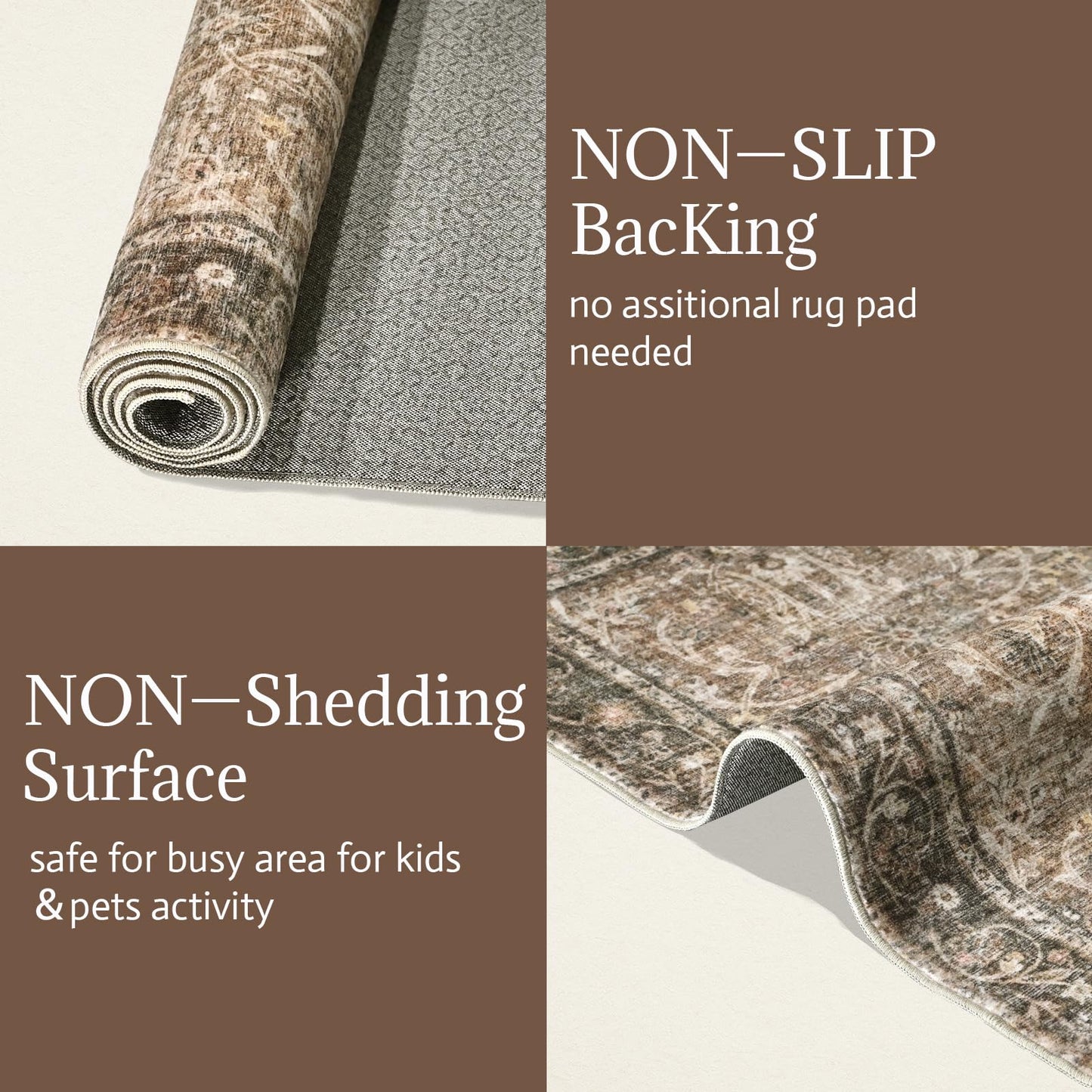 NoiFamo Machine Washable Entryway Small Area Rugs: Soft Non-Slip Low Pile Door Mat Indoor Entrance 2x3 ThrowRug for High-Traffic Areas Kitchen, Hallway, Farmhouse Decor