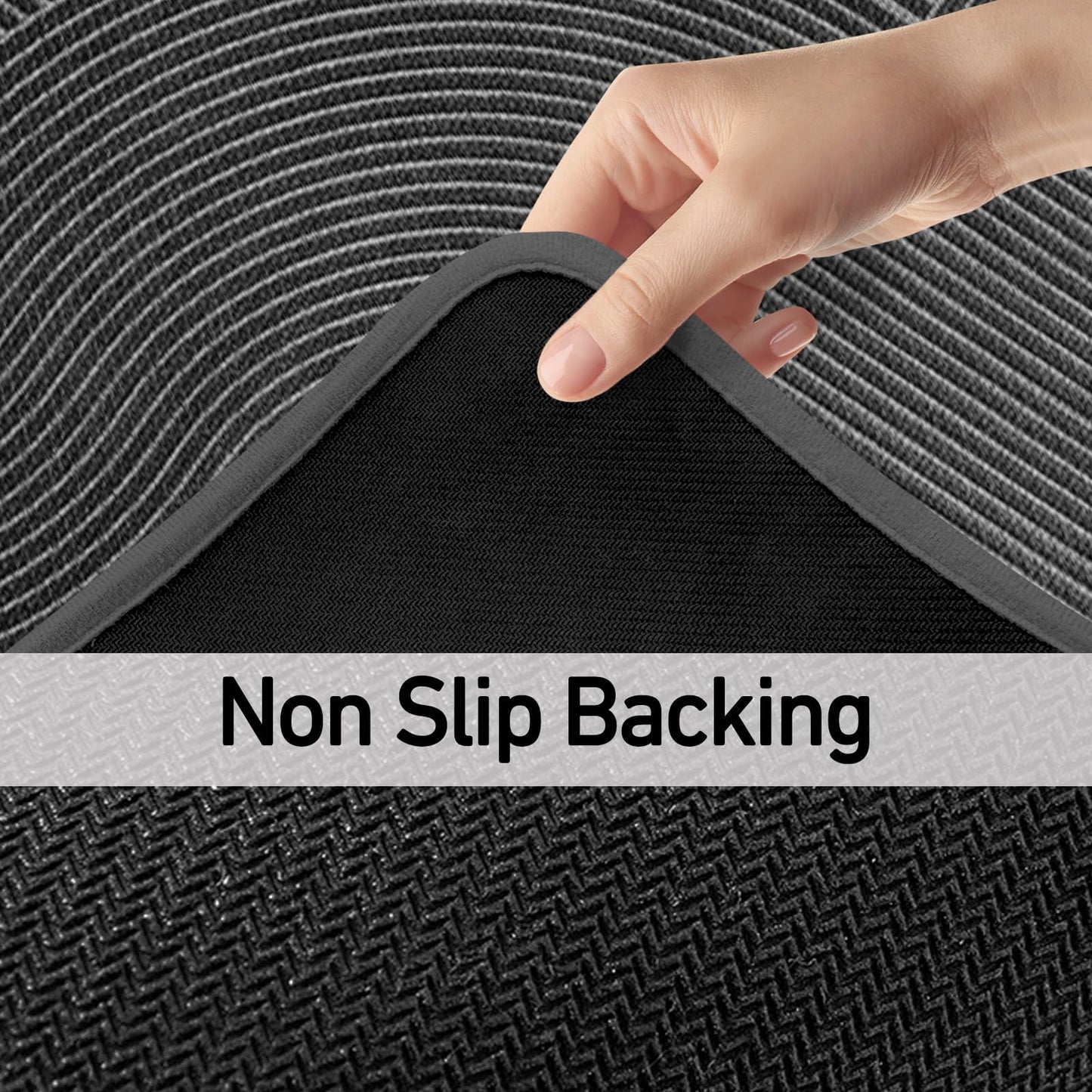 HAPACE Kitchen Mat Set of 2 PCS, Anti Fatigue Kitchen Floor Mat, Kitchen Runner Cushioned Non Slip for Kichen, Office, Balcony, Gray, 17" x 30"+17" x 59"