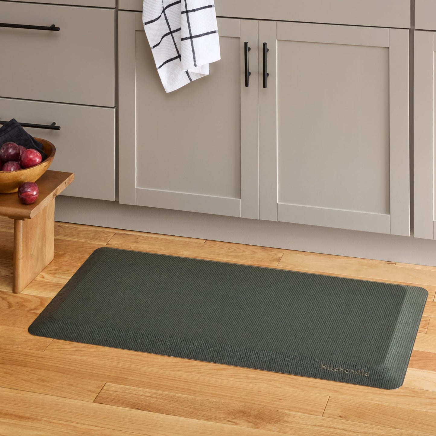 KitchenAid Gourmet Series Kitchen Comfort Gel Mat, Solid Basketweave, Deep Forest Green, 20"x39"