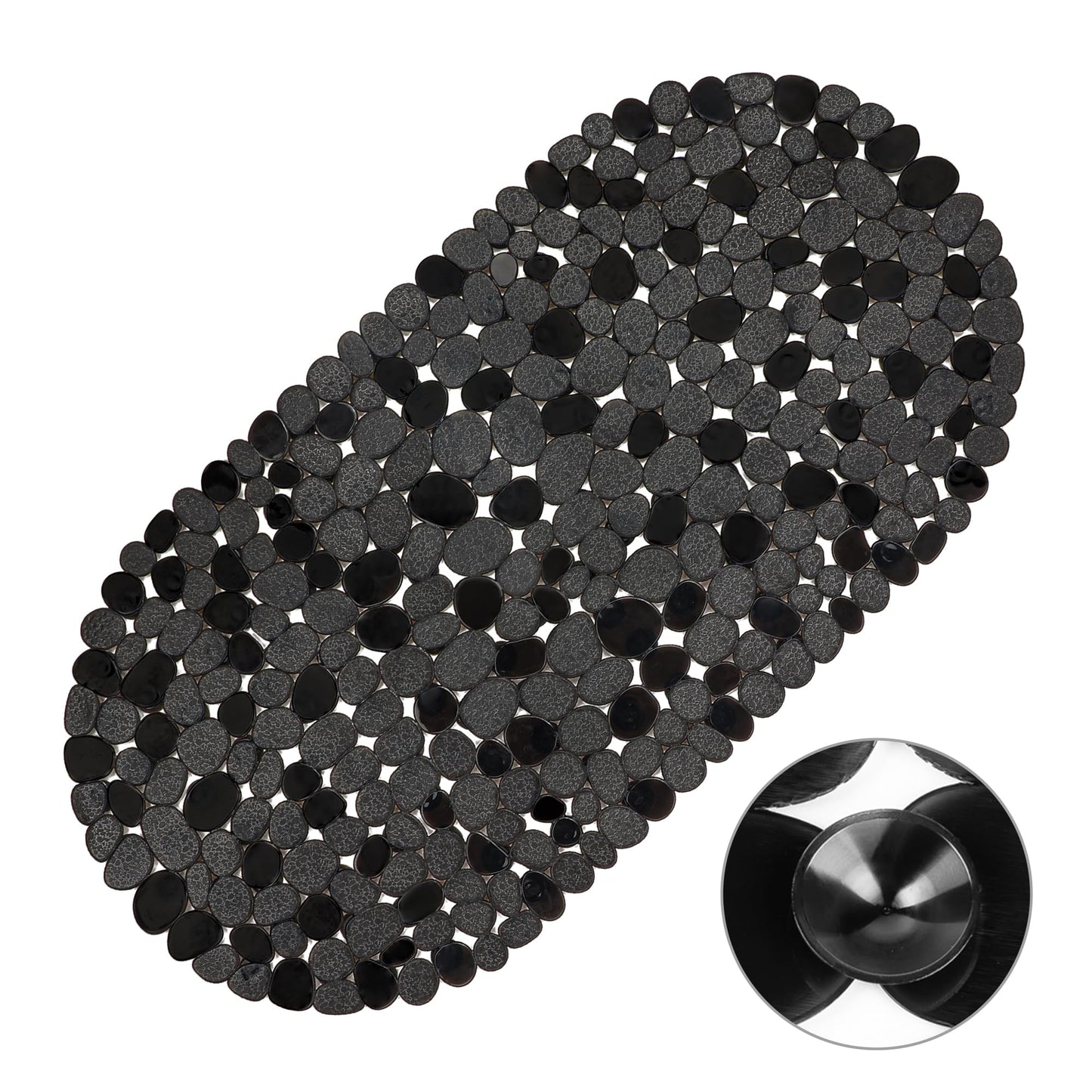 Vannokor Bathtub Mats for Bathroom 27x14 Inch, Bath Mat for Tub Feels Great on Tired Feet, Friendly Machine Washable Shower Tub Mats with 167 Big Suction Cups, Shower Mat, Bath Tub Mat, Black