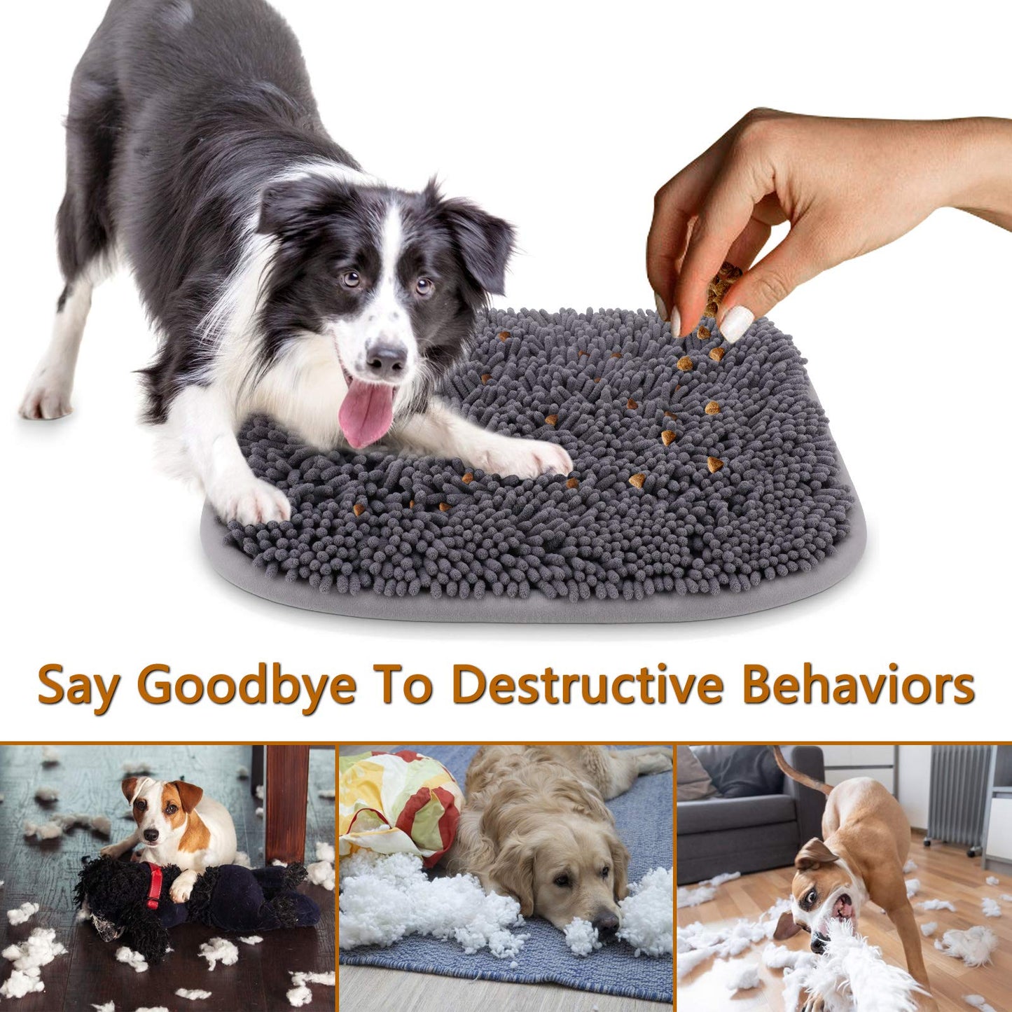 Rundik Snuffle Mat for Dogs, 17'' x 21'' Dog Sniffing Interactive Feeding Game Boredom, Puzzle Toys Encourages Natural Foraging Skills and Stress Relief Small/Medium/Large Dogs