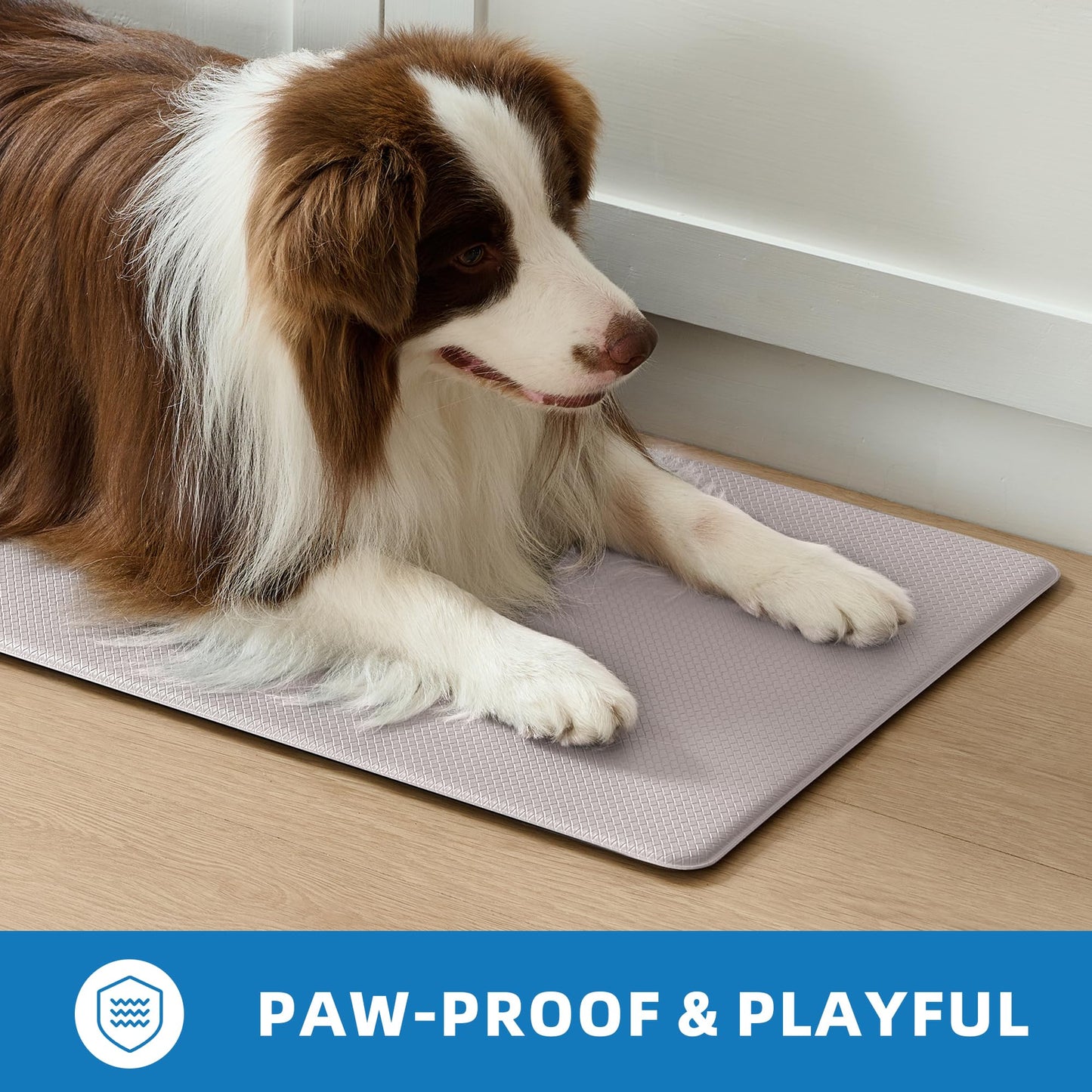 StepAura Kitchen Mats for Floor 2 Piece - 17"x29"+17"x59" Anti Fatigue Mats for Kitchen Floor - Non Slip Cushioned Rugs for Standing - Ivory