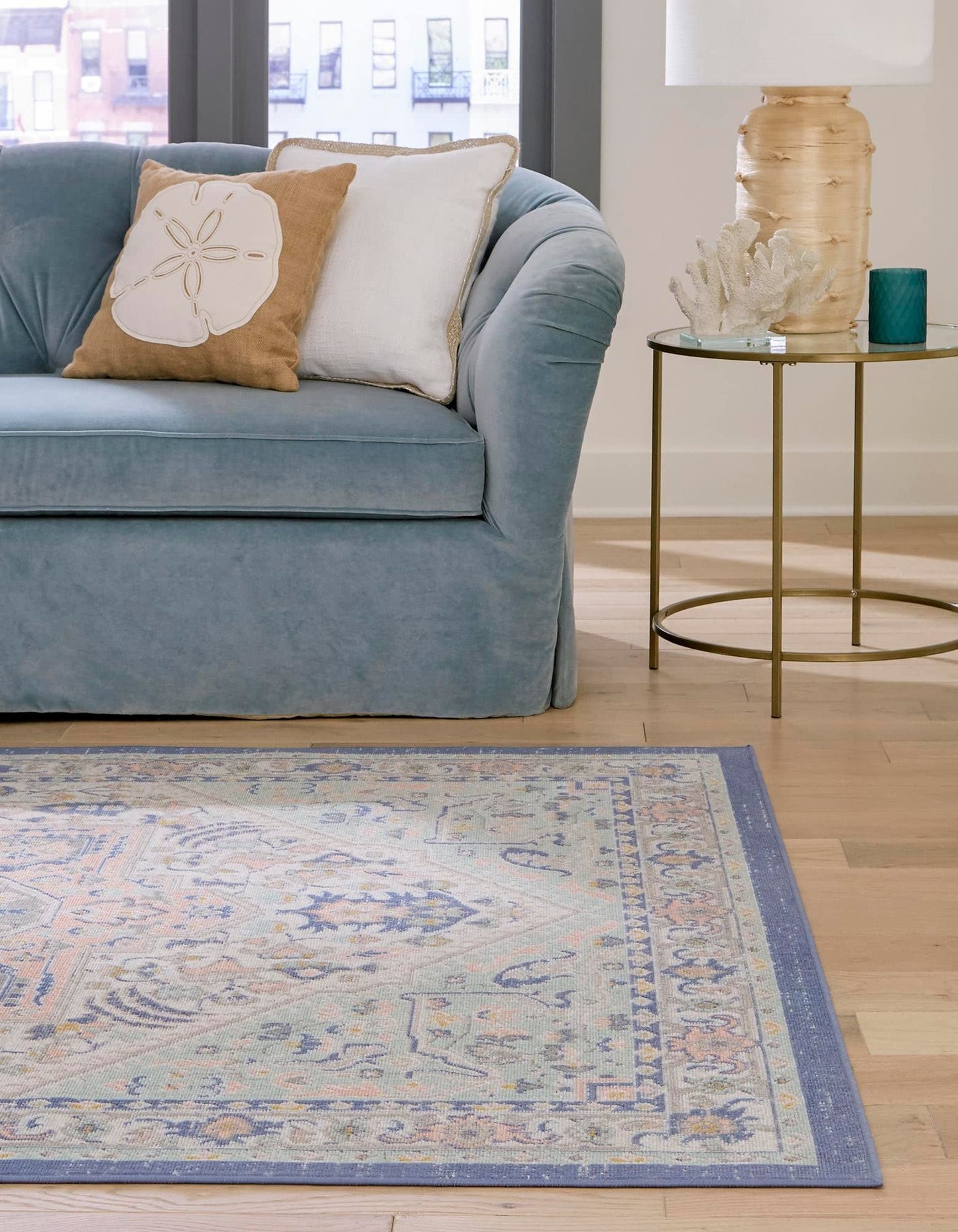 Unique Loom Whitney Collection Area Rug - Milano (5' 3" x 8' Rectangle, Multi/ Blue)