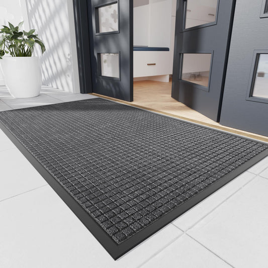Naturei Durable Front Door Mat, 72" x 36" Heavy Duty Indoor Outdoor Doormat for Entryway, Non-Slip Rubber Backing, Stain and Fade Resistant Commercial Floor Mat for Home Office Entry