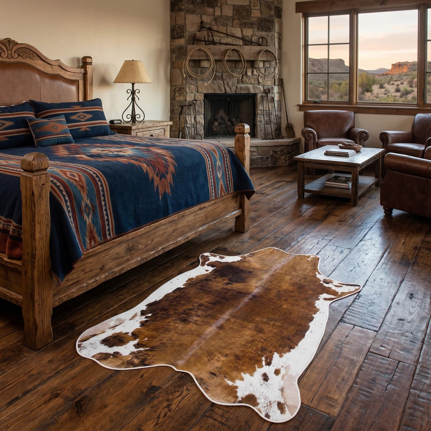 Klyyo Clyro 35"x 59" Premium Faux Cowhide Rug Sturdy and Large Size Cow Print Rugs Rustic Western Cow Print Rugs Faux Fur Animal Cows Hide Carpet Farmhouse Rustic Home Decor for Living Room Bedroom