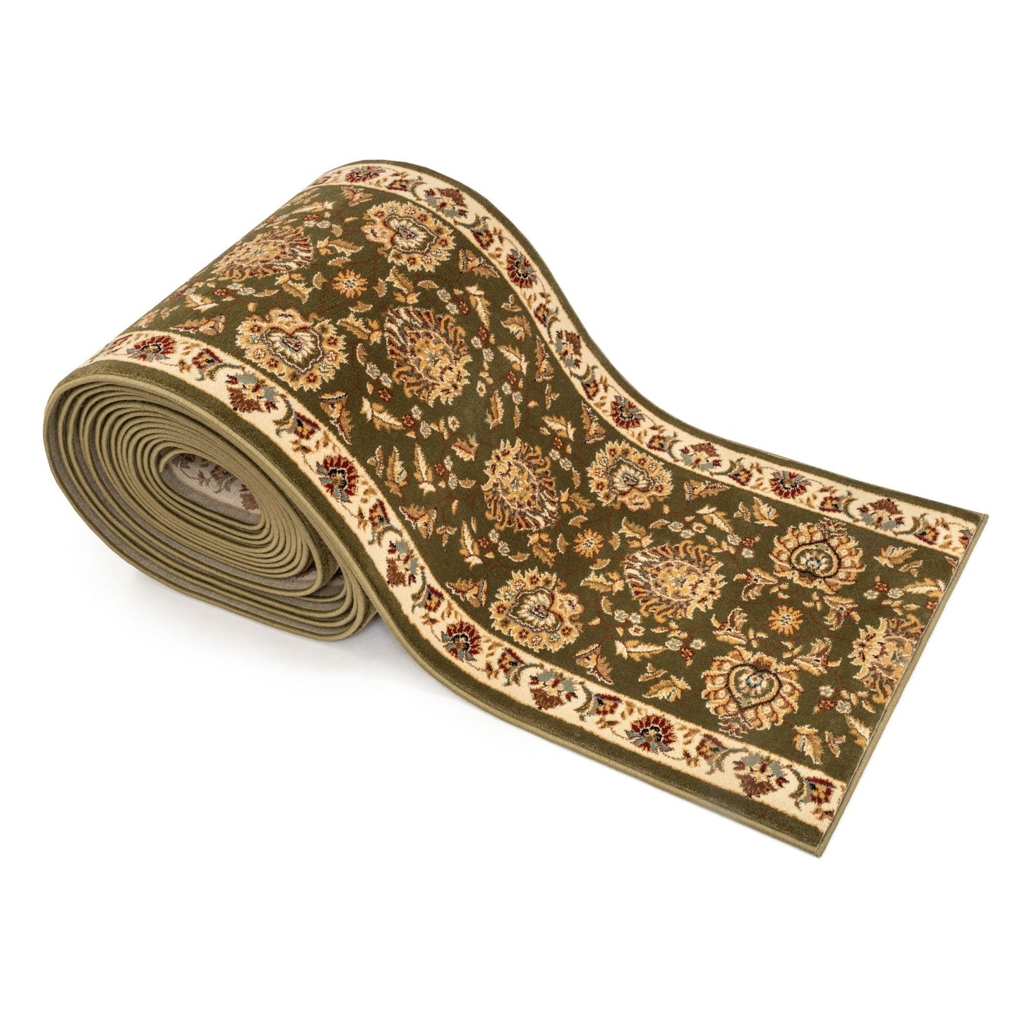 Well Woven Custom Size Hallway & Stair Runner- Choose Your Length - Sultan Sarouk Green Oriental Traditional 27 Inch Wide x 2 Feet Long Runner (27" x 2' Runner) Rug