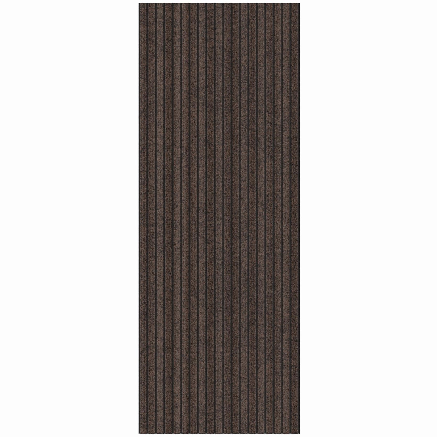 Ottomanson 2' x 12' Hallway Runner with Scraper Pile Extra Durable Non-Slip Rug Mat for Indoor & Outdoor Use - Ideal for Kitchen, Entryway, Patio & Garage - High-Traffic Carpet, Brown