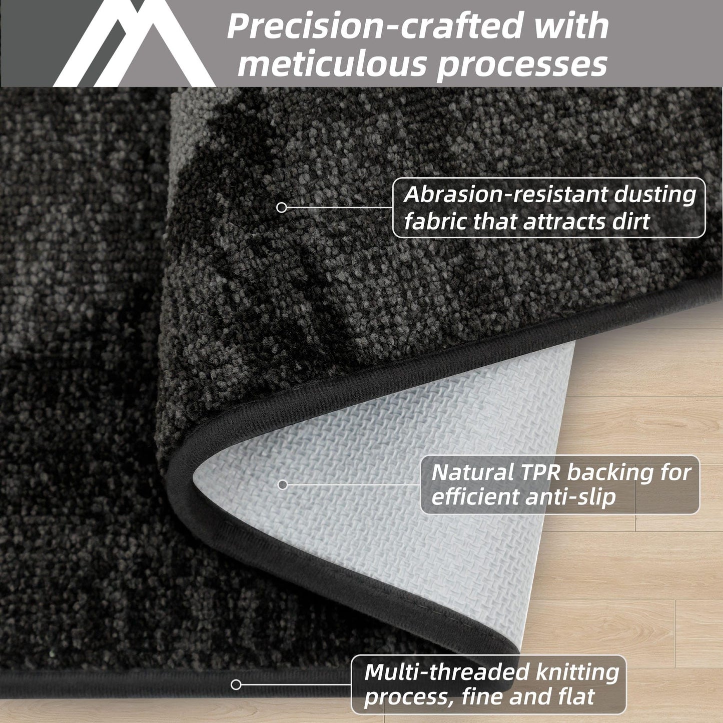 COSY HOMEER Entryway Rugs Doormat 24"x36", Non-Slip Absorbent Polyester, Washable Rugs for Front Door, Dirty Paws & High Traffic Areas, Dark Gray