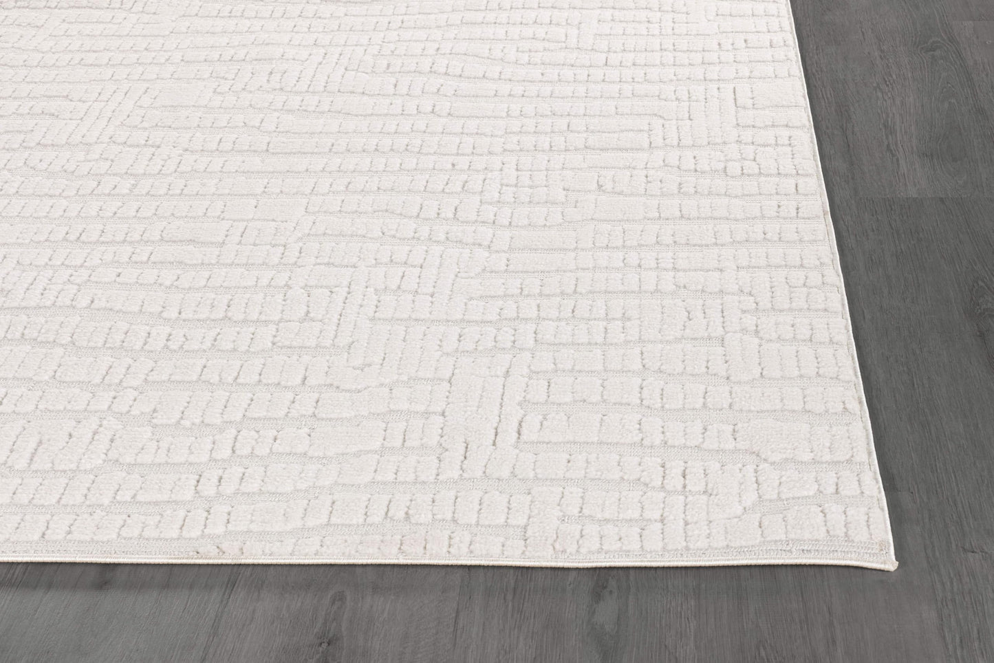 Luul Home Modern Micro Loop Indoor Area Rugs for Living Room Bedroom Kitchen Geometric Pebble White 8x10 Luxury Durable Low and High Pile Non-Shedding Stain Resistant Soft Area Carpet 8 x 10