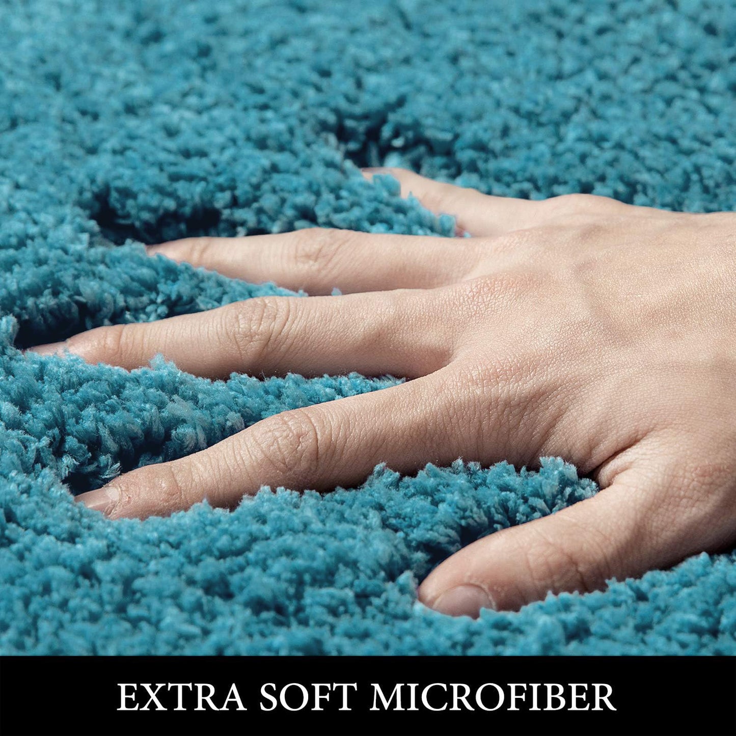 MIULEE Teal Bathroom Rugs, Soft Small Absorbent Microfiber Bath Rugs Non Slip Quick Dry Fluffy Bath Mats for Bathroom Floor Tub Showers, Machine Washable, 16x24 Inch