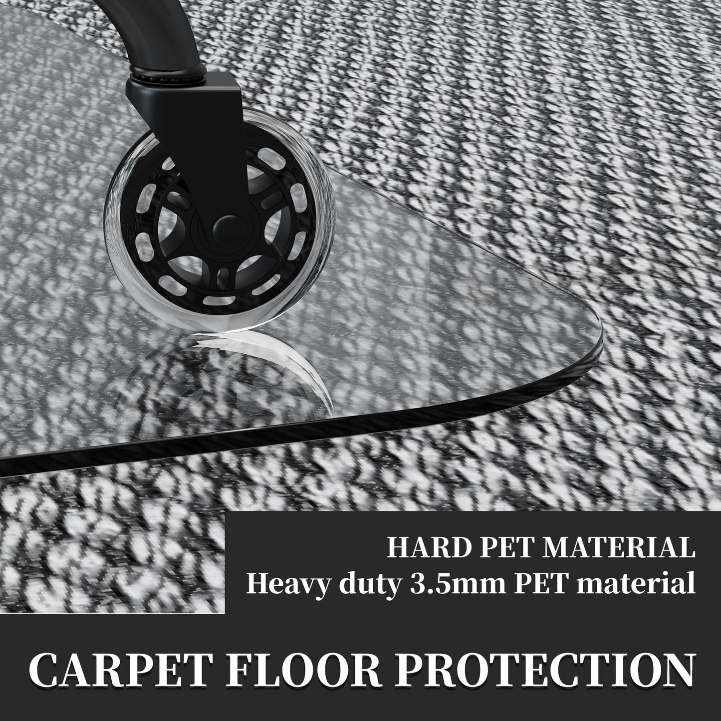 KAISLE Office Chair Mat for Carpet, 32x48 Clear Heavy Duty Plastic Rolling Chair Mat, Under Computer Desk Floor Mat Protector for Carpeted Floors, Can be Used on Carpet or Hard Floor
