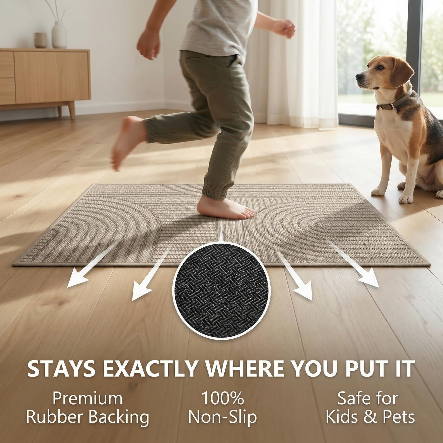 ZENMPAI 0.16" Ultra Thin Indoor Doormat,Front Door Mat 17x30,Brown