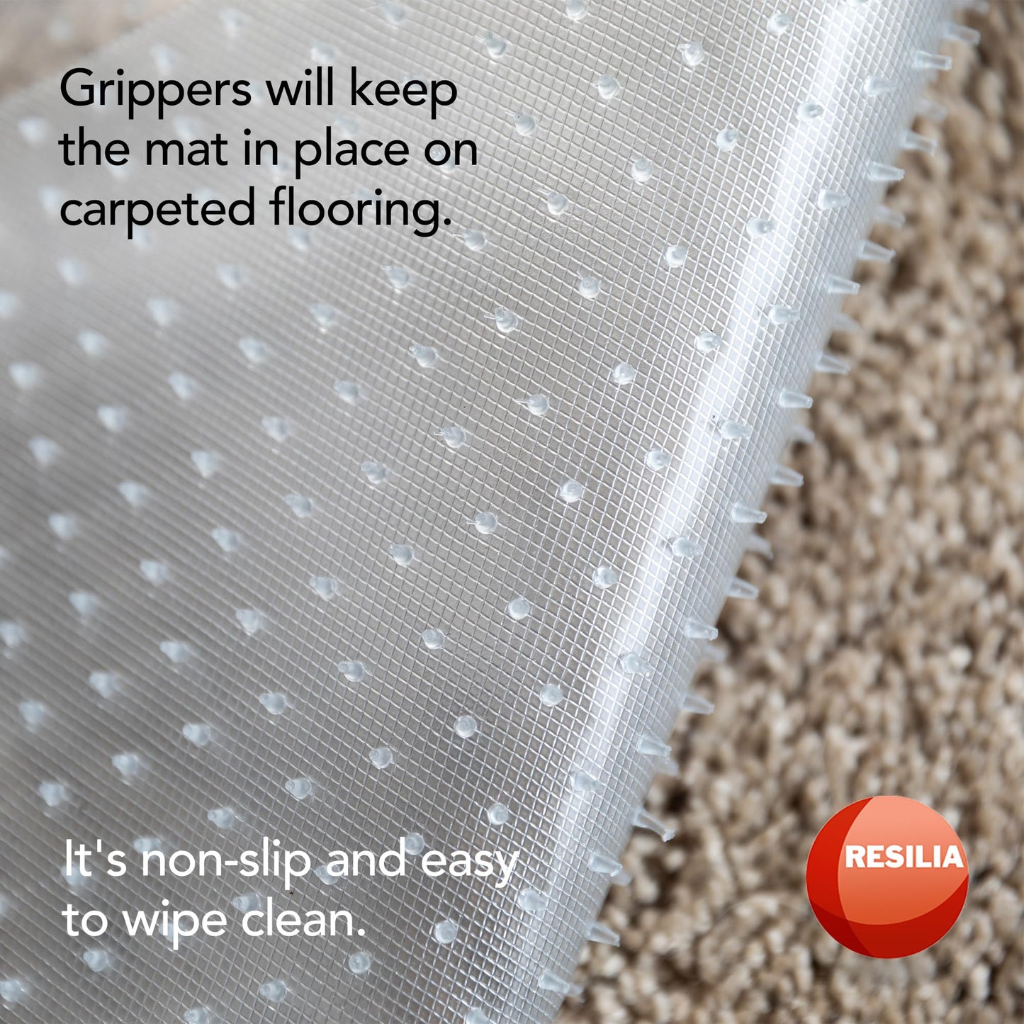 HugsandTails Pet Carpet Protector - Doorway Damage Deterrent and Scratch-Stopper for Cats, Dogs, and Pets, Heavy-Duty PVC Runner, Cut to Fit, Clear, 15 Inches x 48 Inches, Made in The USA