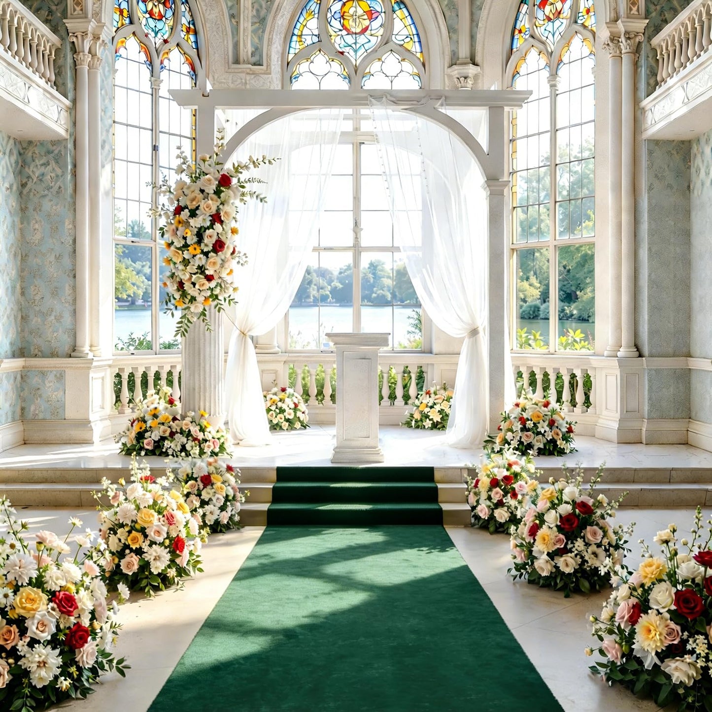 Aisle Runners for Weddings Emerald Green Wedding Aisle Runner 2FTx15FT Luxury Velvet Fabric Carpet Runway Green Aisle Runner for Party Bridal Runner Rug for Ceremony Birthday Event Wedding Decorations