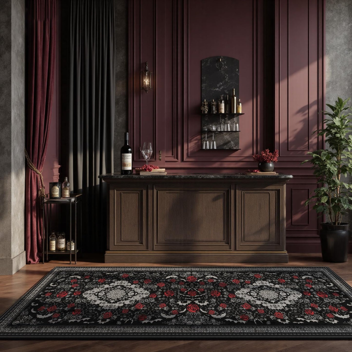 Nayoroom Dark Academia Area Rug, Soft Machine Washable 2x6 Runner Rug, Non-Slip, Non-Shedding, Durable and Easy-Care, Perfect Mat for Entrance Kitchen Hallway Larundry Bedroom.