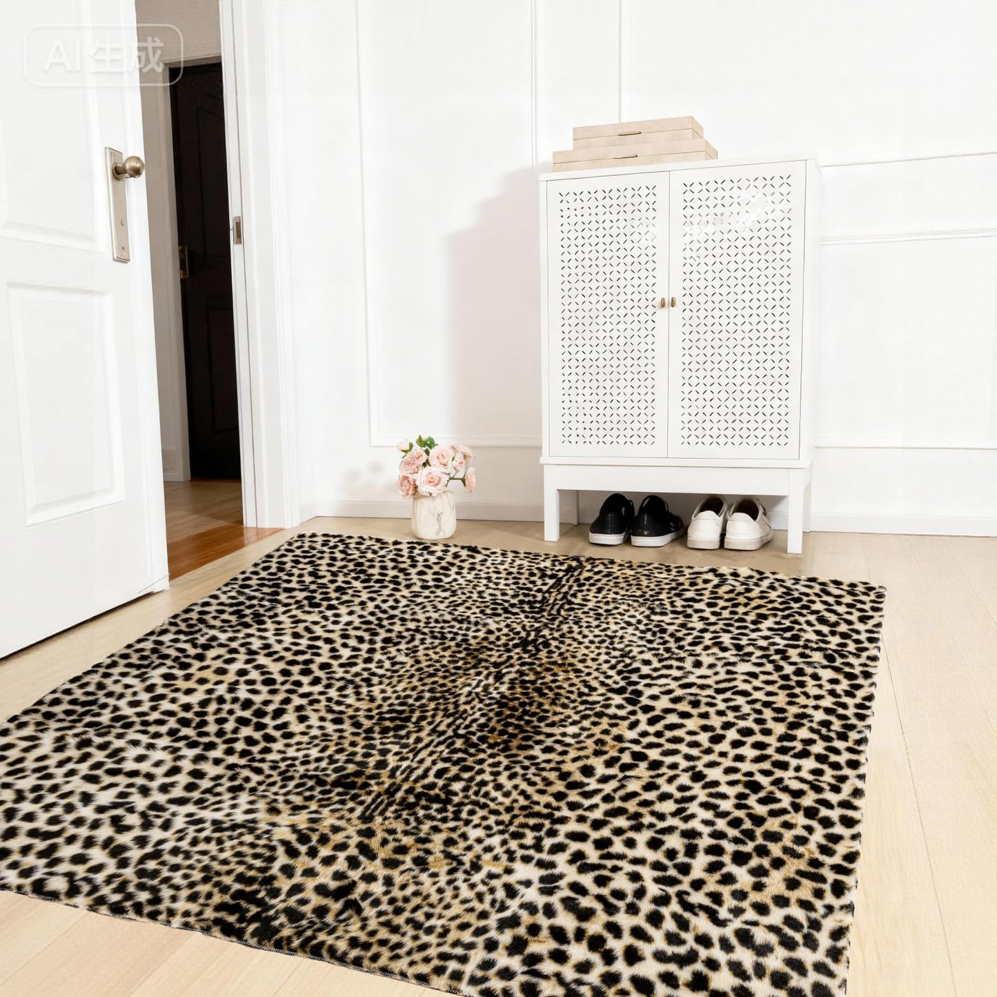 Asuprui Cheetah Print Area Rug – Soft Leopard Rug Animal Print Cowhide Rug for Kids' Room Decor, Playroom or Nursery (5.9 x 7 Ft)