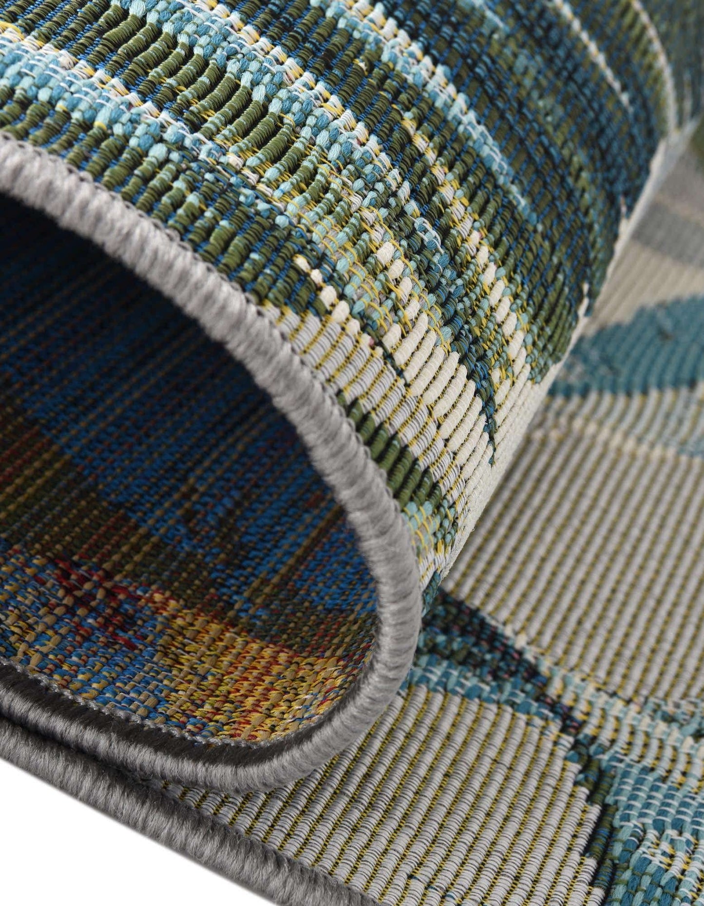 Unique Loom Outdoor Botanical Collection Area Rug - Kula (4' 1" x 6' 1" Oval Multi/Gray)
