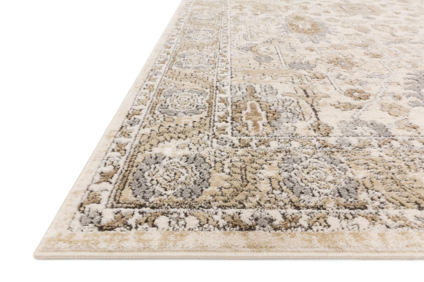 Loloi II Teagan Collection TEA-03 Ivory/Sand 9'-9" x 13'-6", .25" Thick, Area Rug, Soft, Durable, Neutral, Woven, Low Pile, Non-Shedding, Easy Clean, Living Room Rug