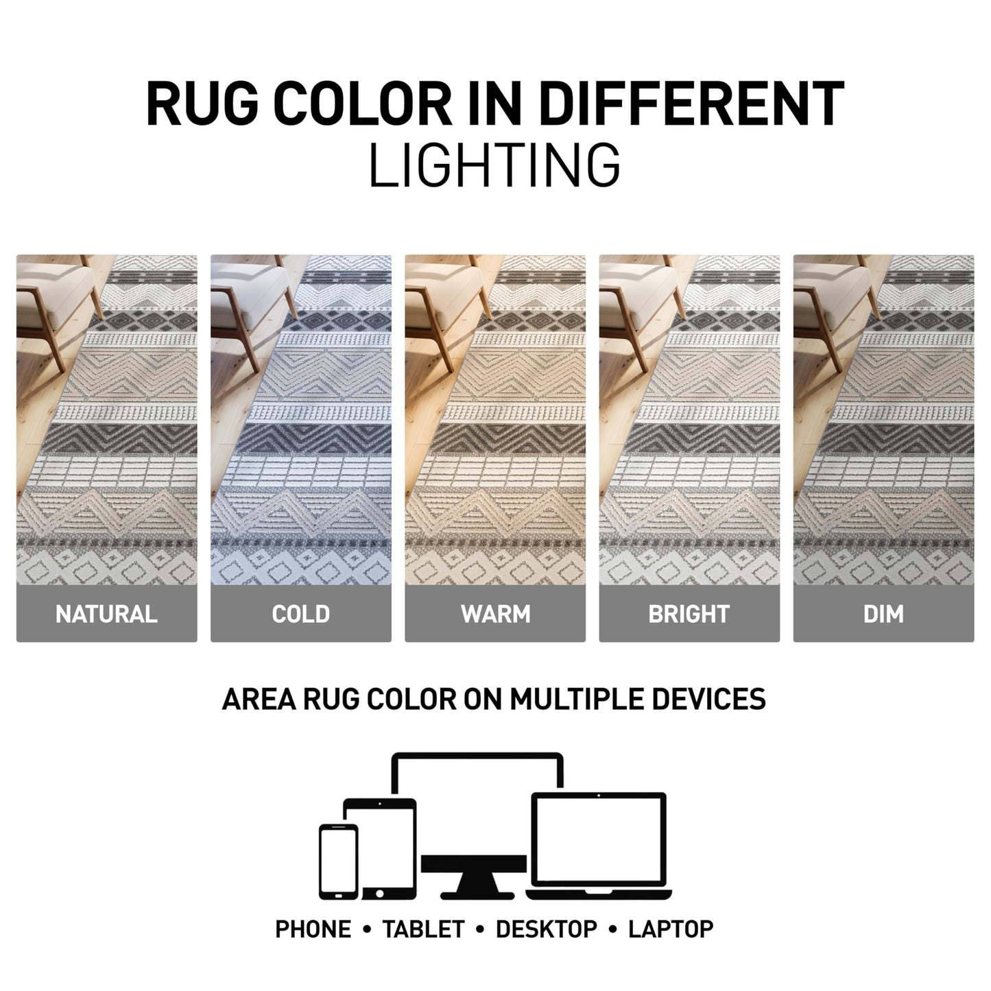 Rugshop Gray Marbella Boho Indoor/Outdoor Runner Rug for Deck,Porch,Hallway, Entryway and Kitchen 2'7" x 6'