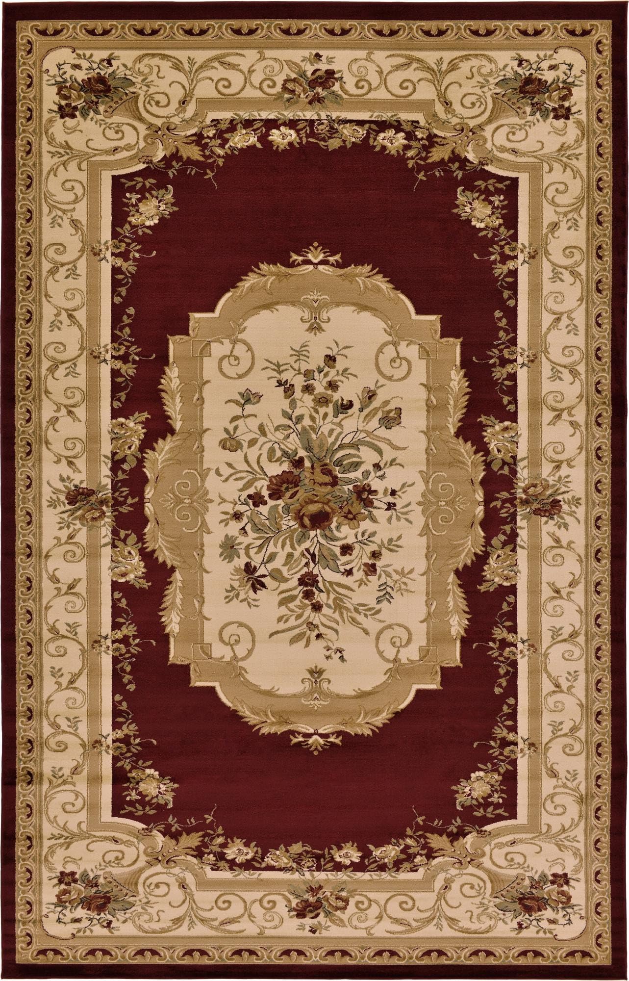 Rugs.com - Chateau Rug – 10' 6 x 16' 5 Red Traditional Area Rug – Perfect for Large Living Rooms, Dining Rooms, and Open Floorplans