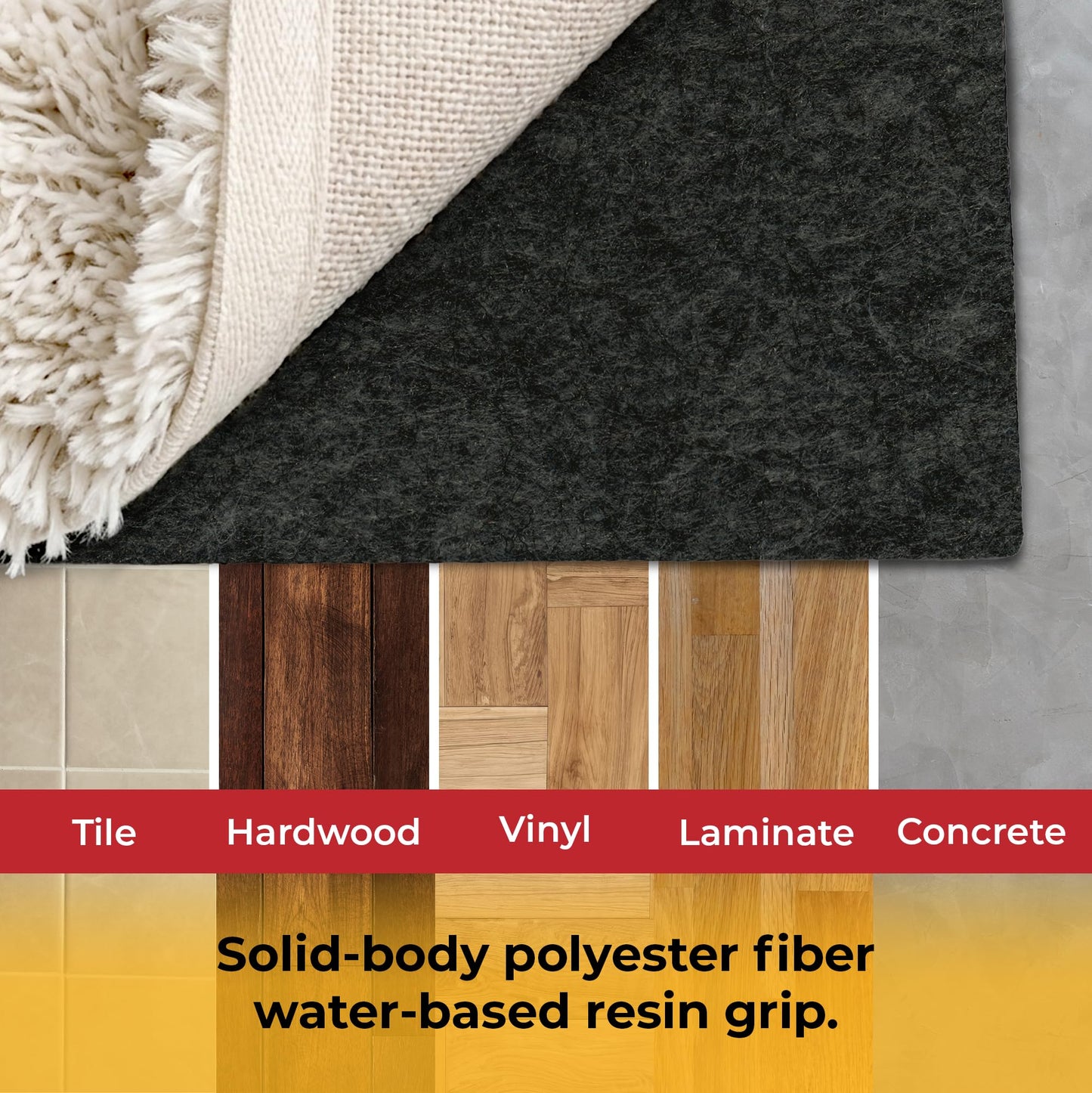 Hold-a-Rug Plush 2' x 8' Nonskid, Nonslip Rug Pad, Reversible Gripper, ¼ Thick, Safe for All Floors and Carpet, Keep Area Rugs Secure