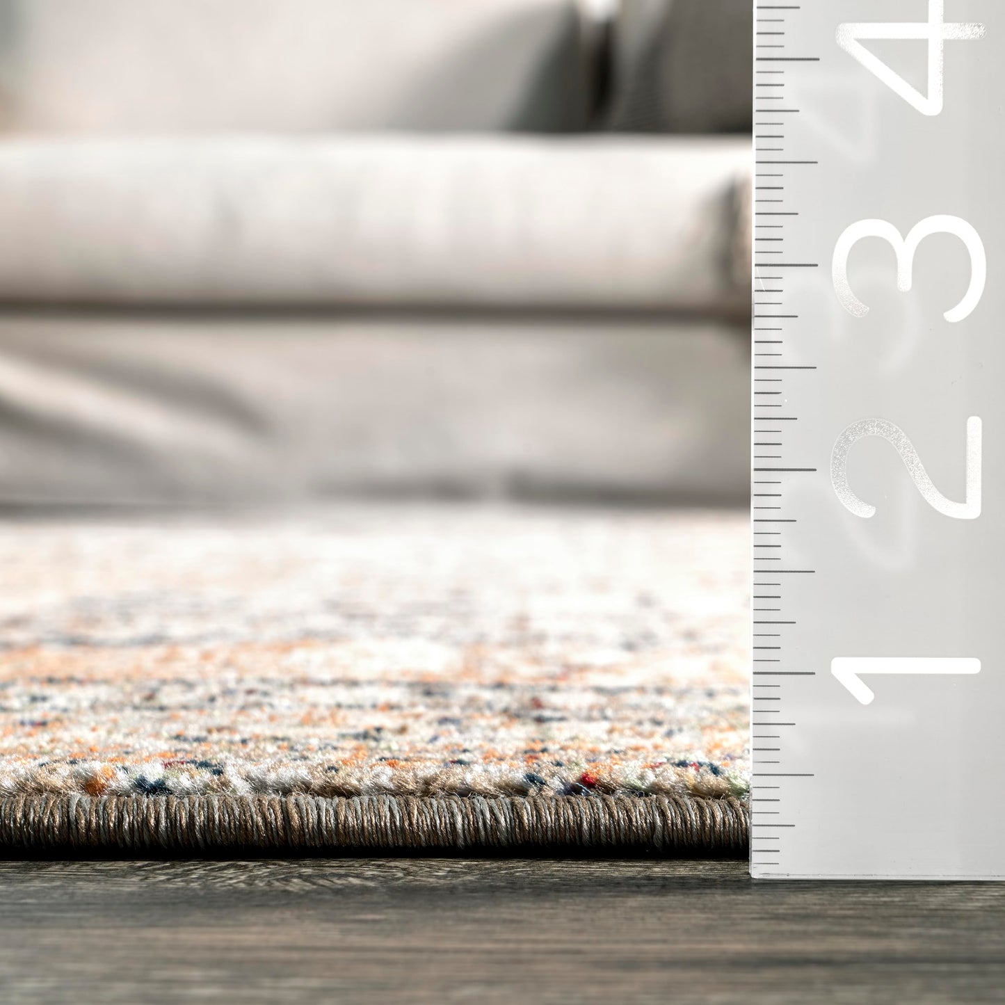 Nuloom Fringed Performance Charvi Beige/Ivory, 10' x 13' Distressed Medallion, Soft and Cozy, High Traffic, Stain Resistant, Easy Clean, Durable Area Rug for Bedroom, Living Room, Dining, Foyer