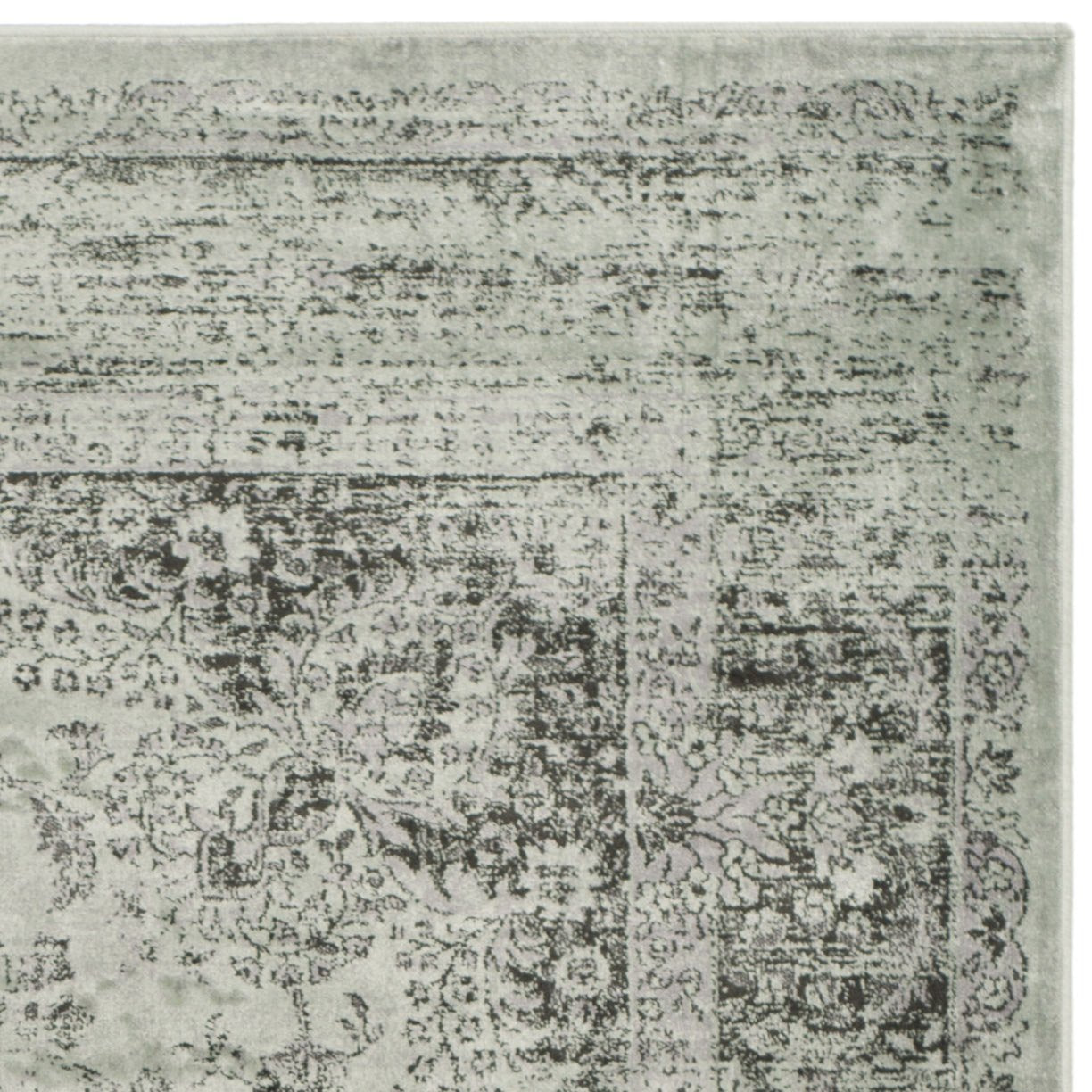 SAFAVIEH Vintage Collection Accent Rug - 4' x 5'7", Spruce, Oriental Medallion Distressed Viscose Design, Ideal for High Traffic Areas in Entryway, Living Room, Bedroom (VTG113-2111)